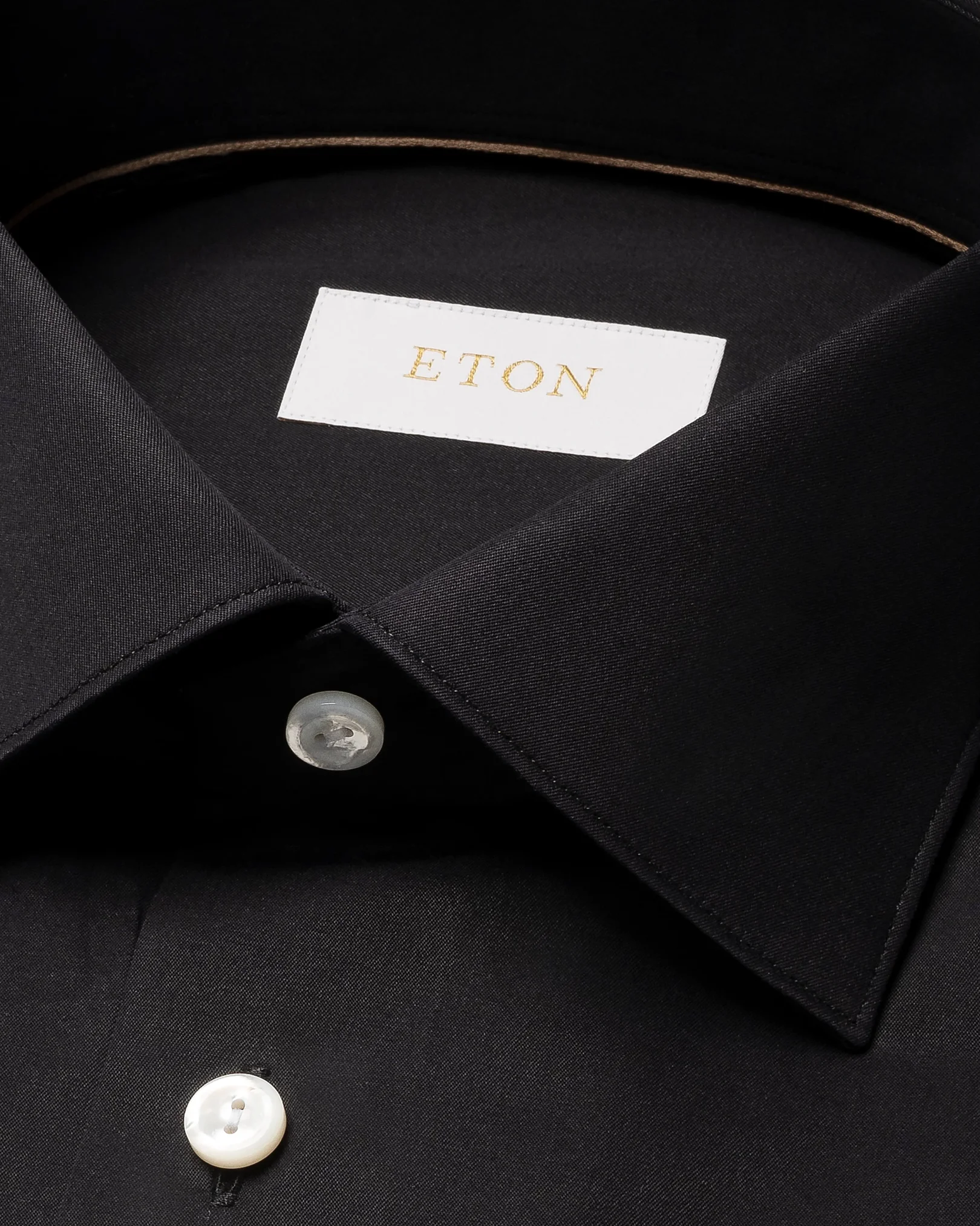 Eton - black solid elevated twill shirt