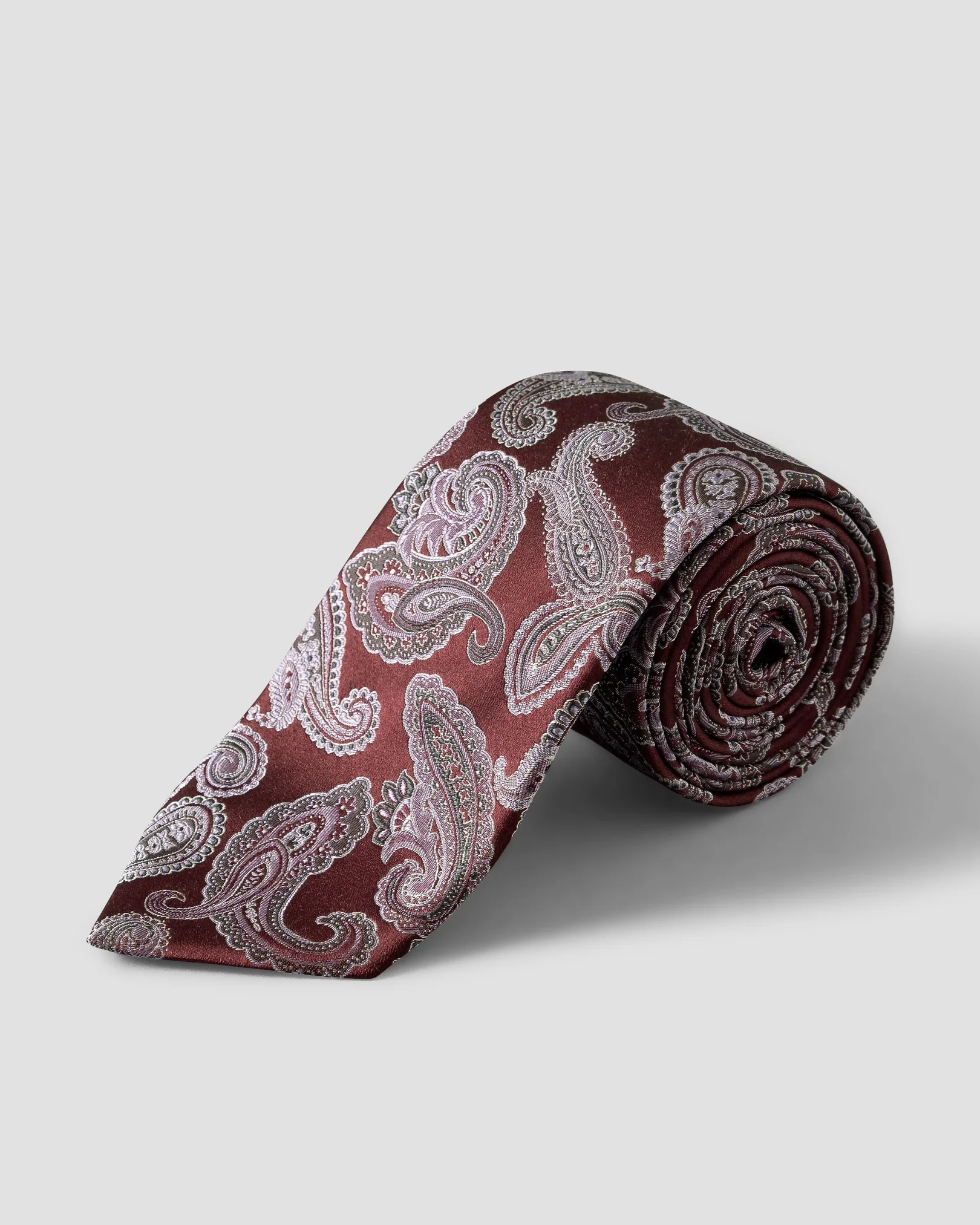 Eton - dark purple paisley woven silk tie