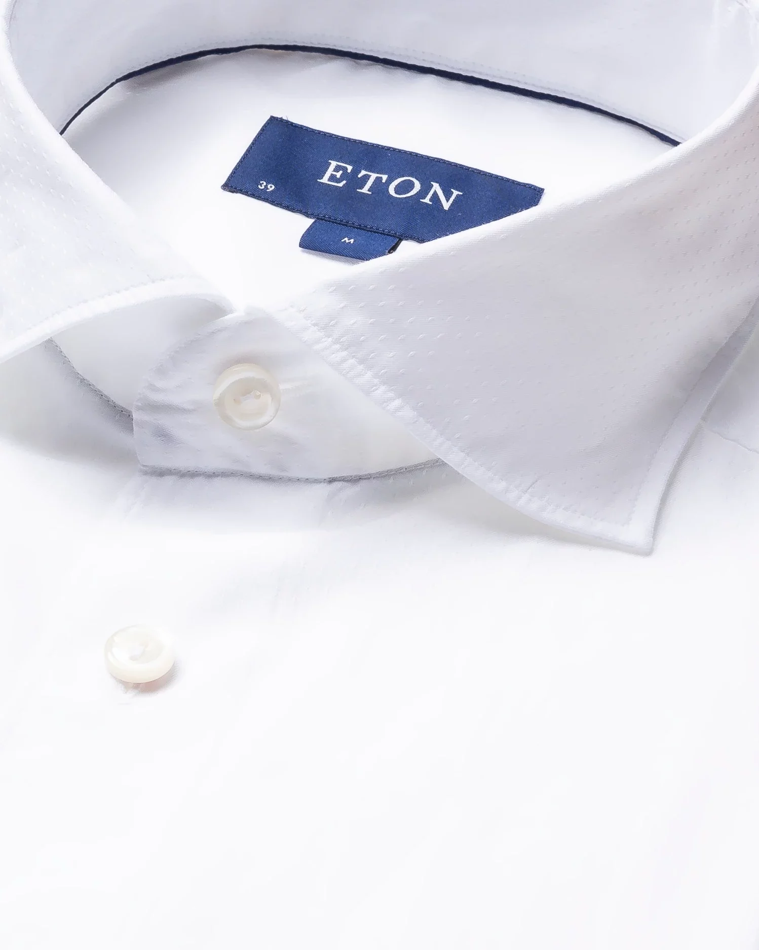 Eton - white lustre dotted dobby shirt soft