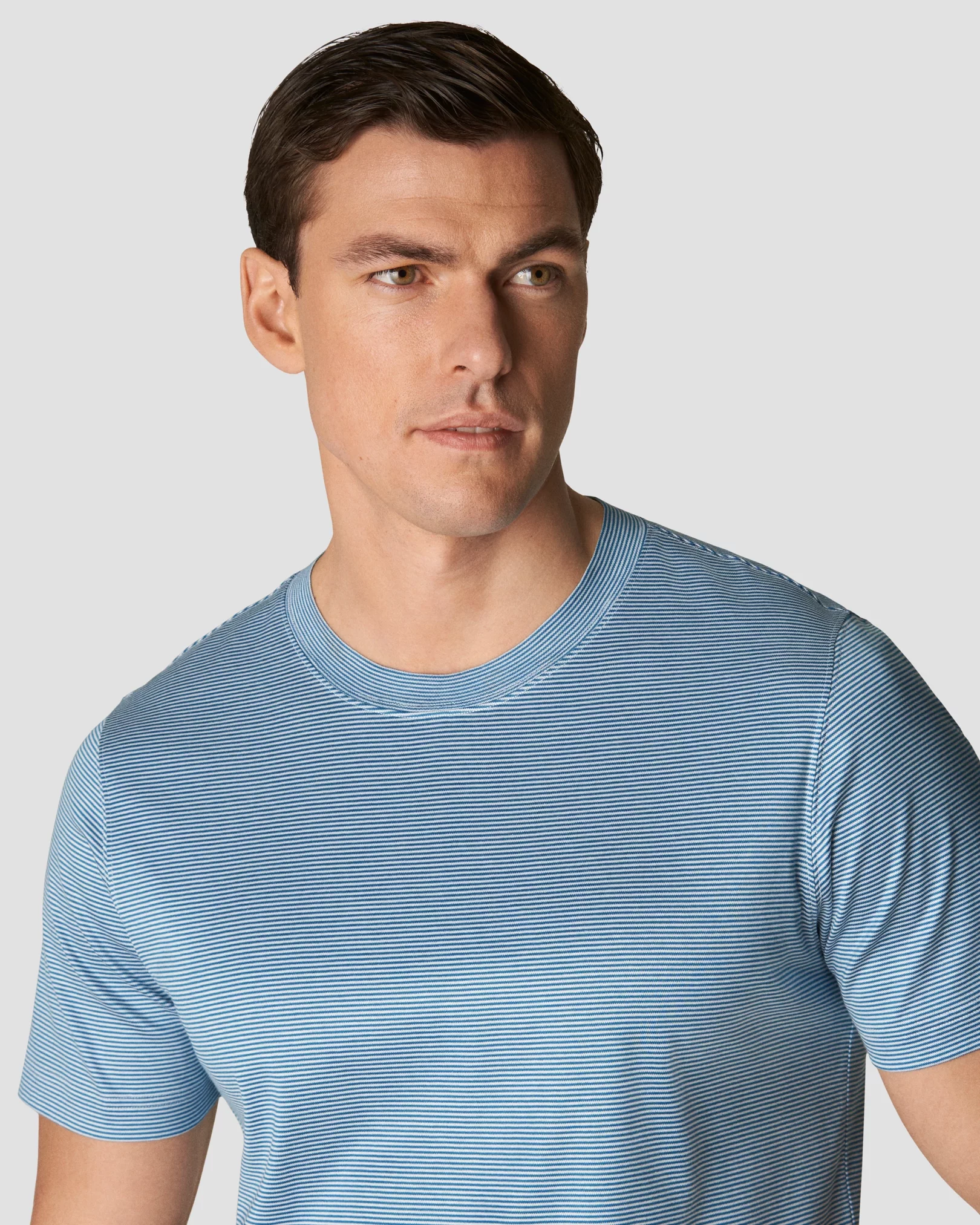 Eton - mid blue interlock t shirt