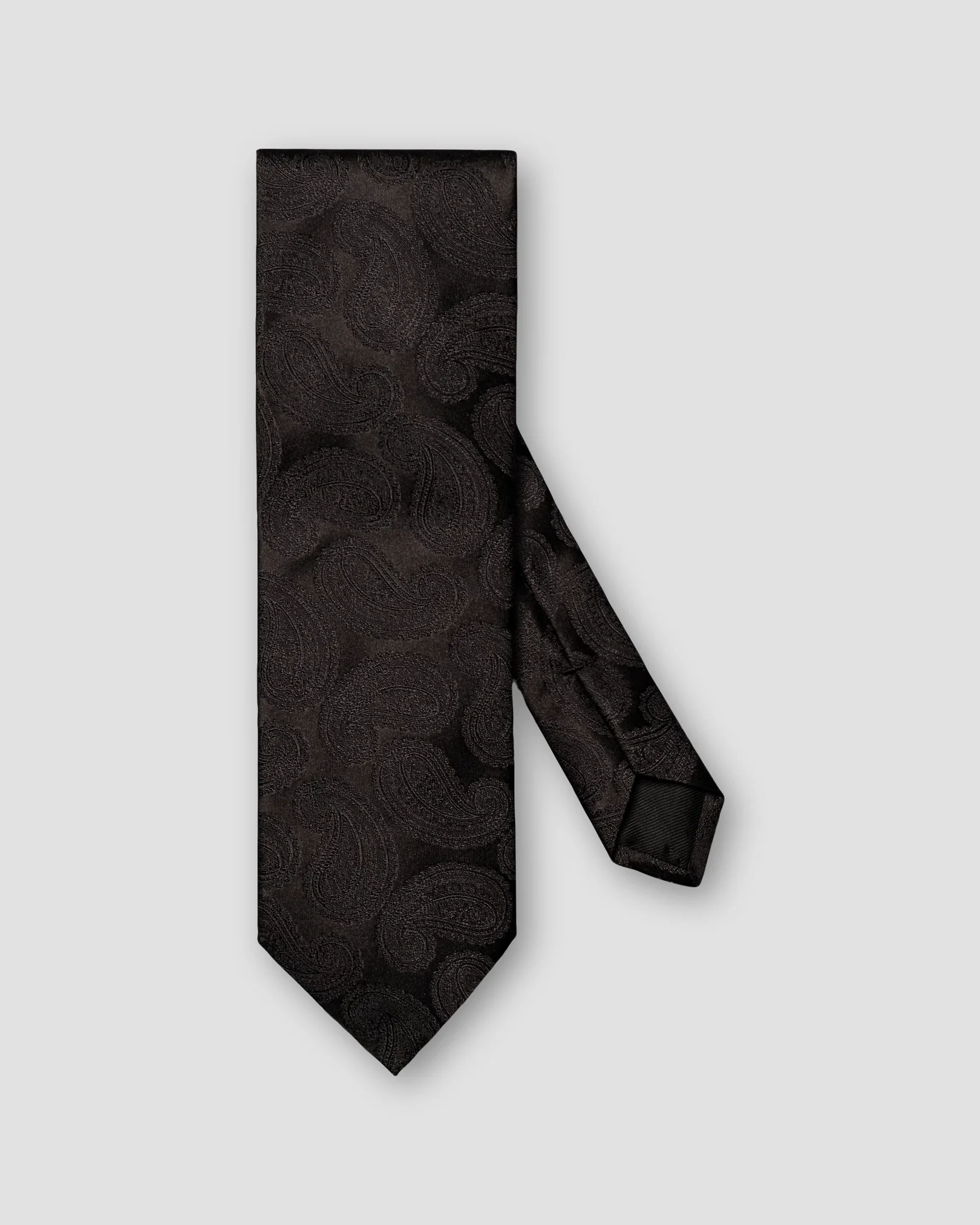 Black Paisley Woven Silk Tie