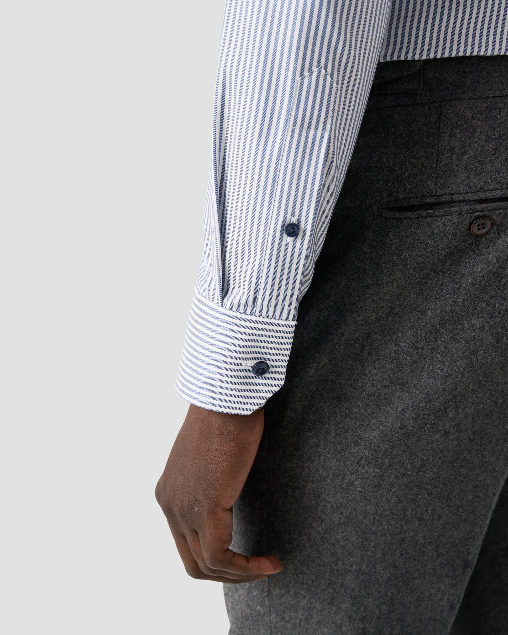 Eton - striped cotton tencel lyocell shirt 256