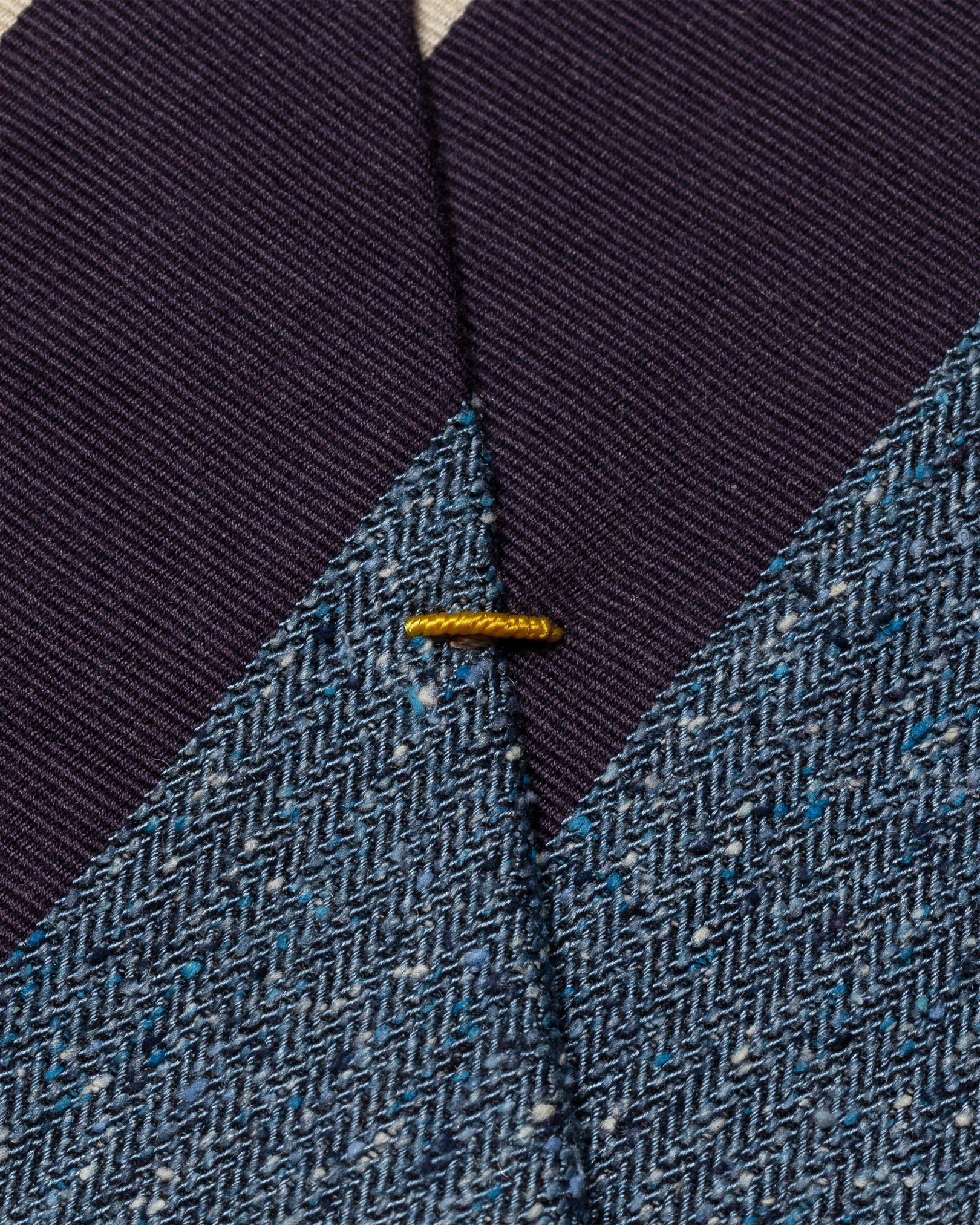 Eton - blue regimental stripe cotton silk tie ss