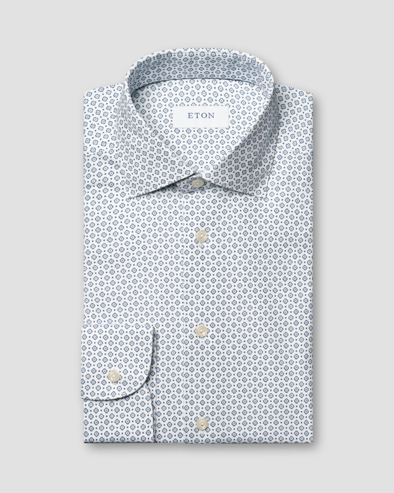 Eton - Geometric Cotton Four-way Stretch Shirt