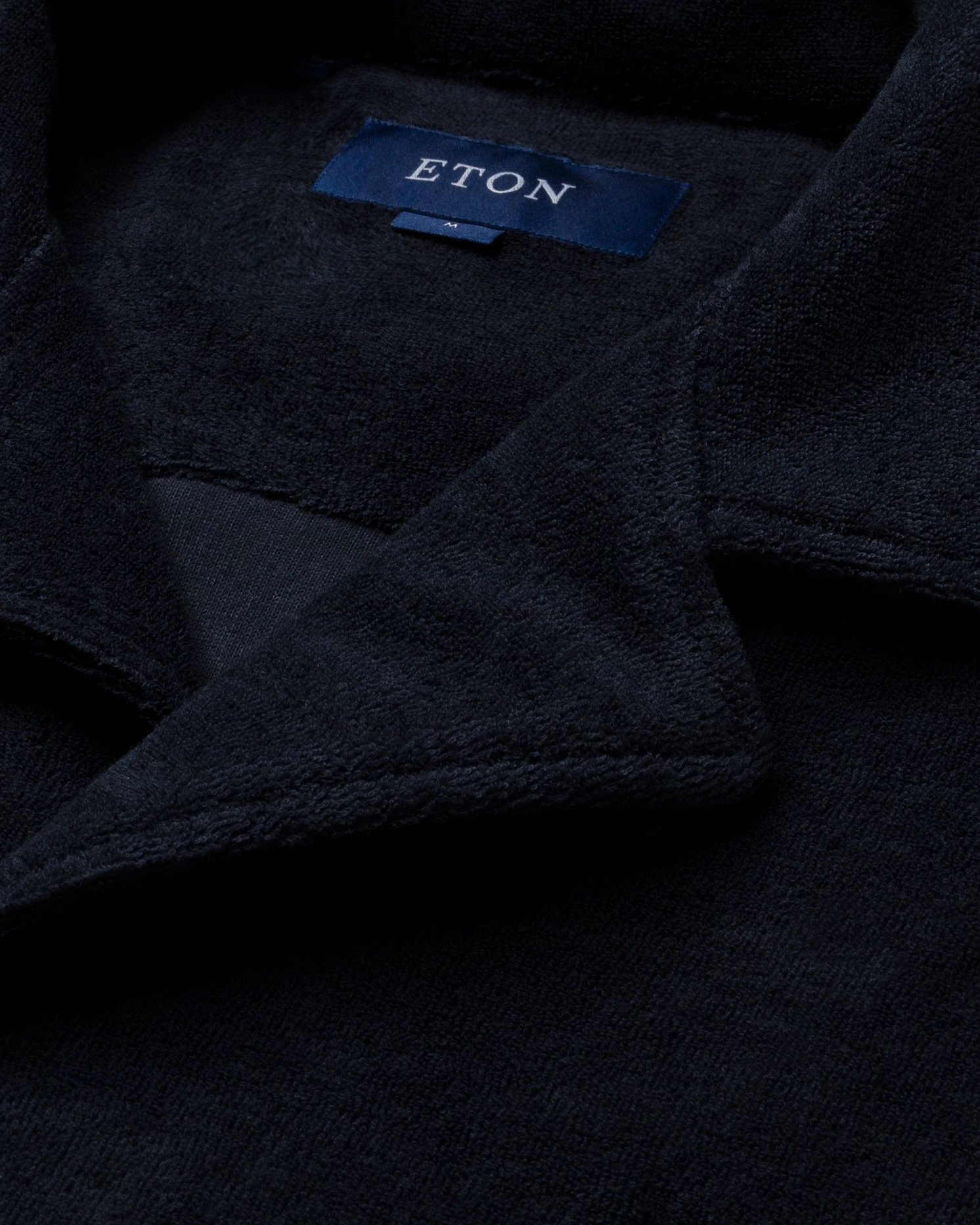 Eton - dark blue jerseyterryfrotte turn down short terry terry