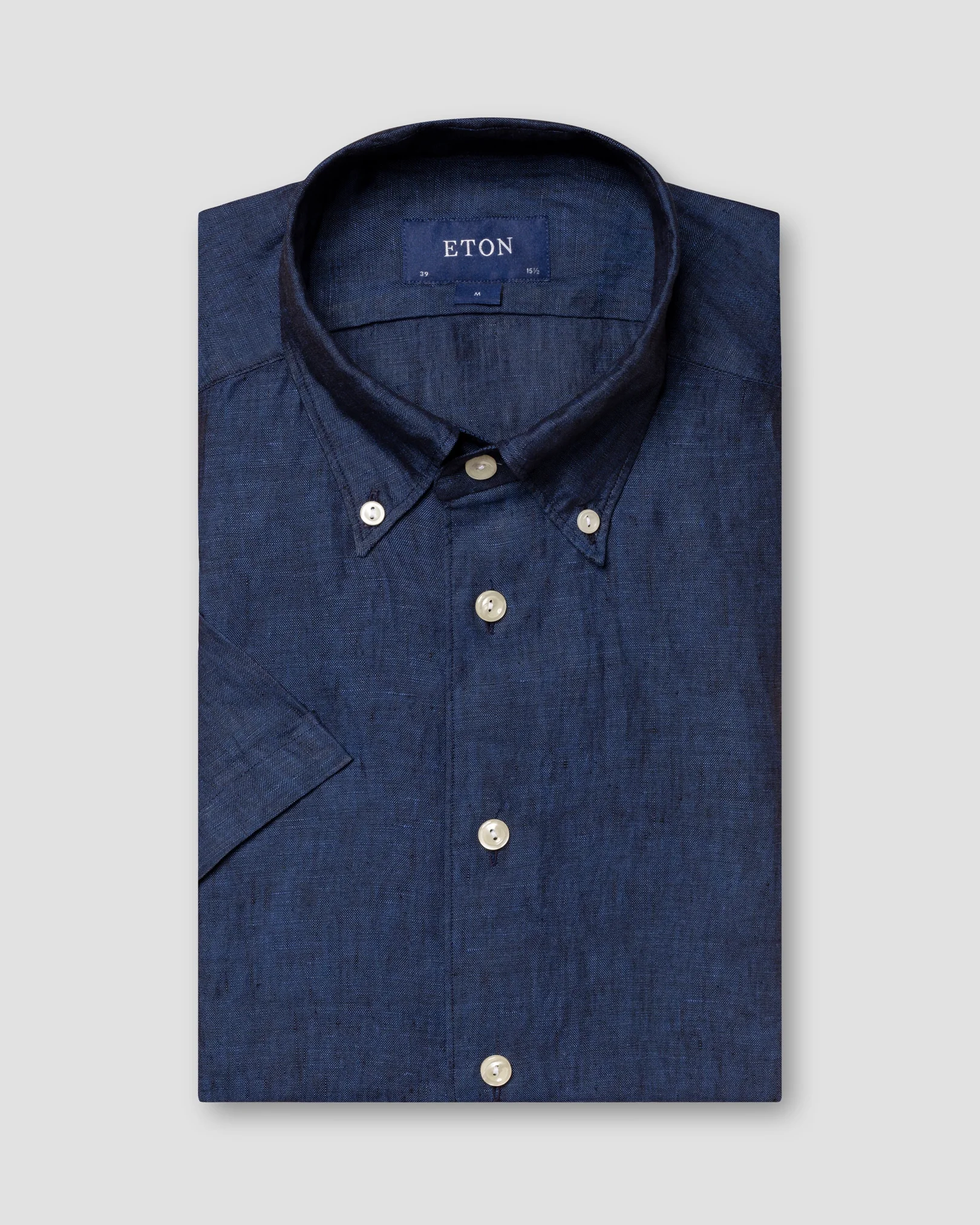 Eton - blue linen shirt short sleeve button down