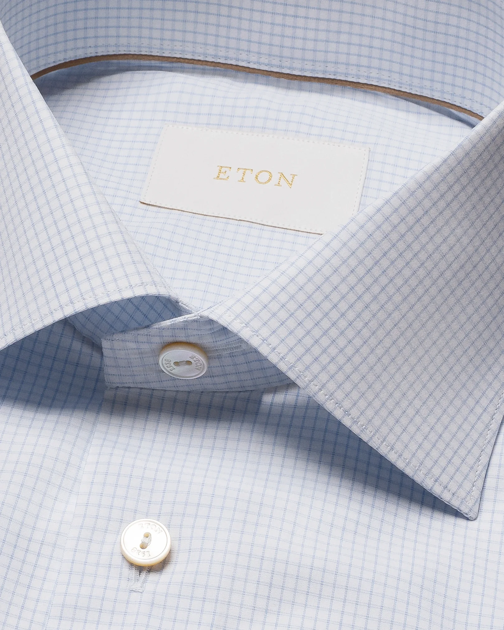 Eton - check giza 45 shirt cut away