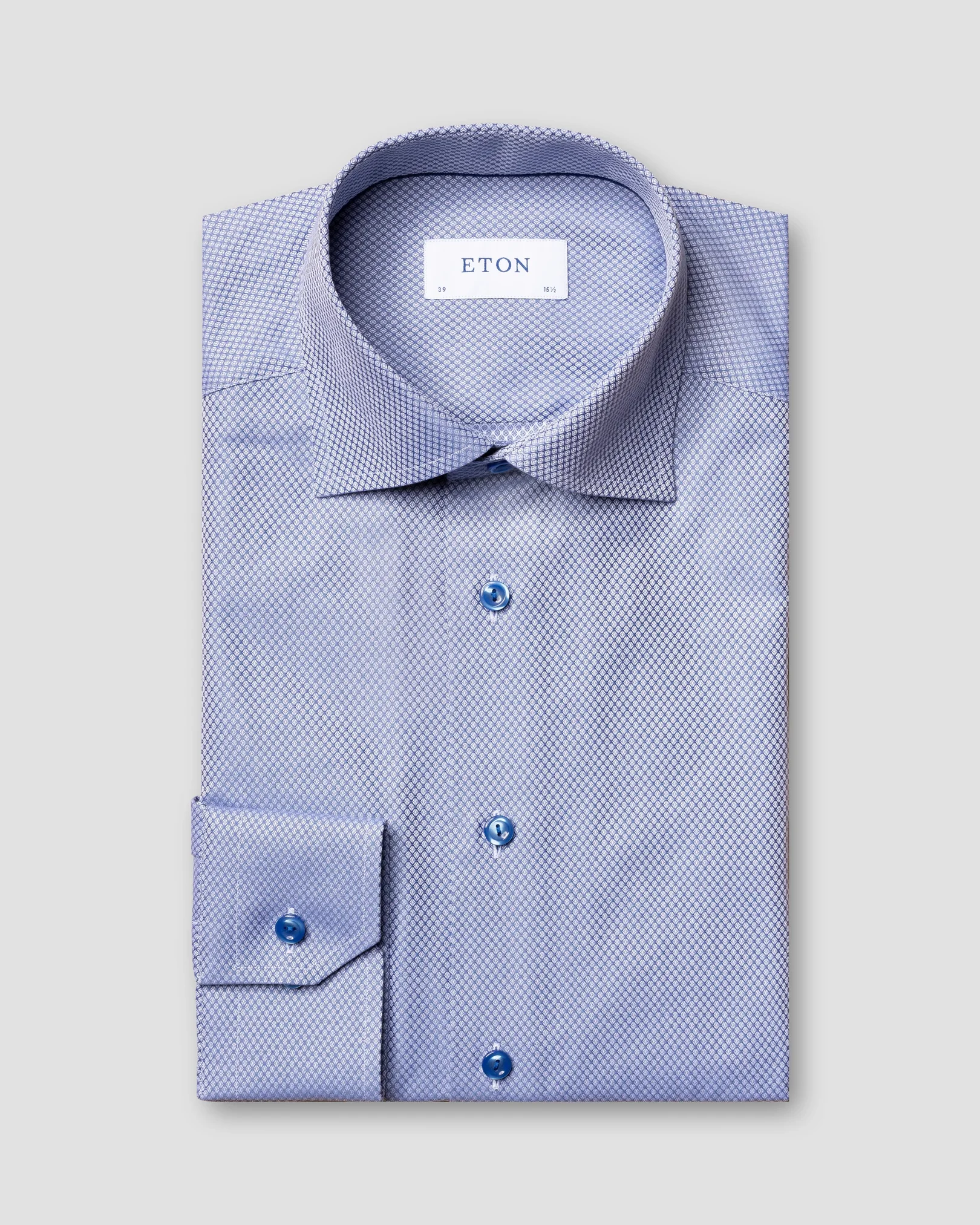 Eton - mid blue dobby shirt