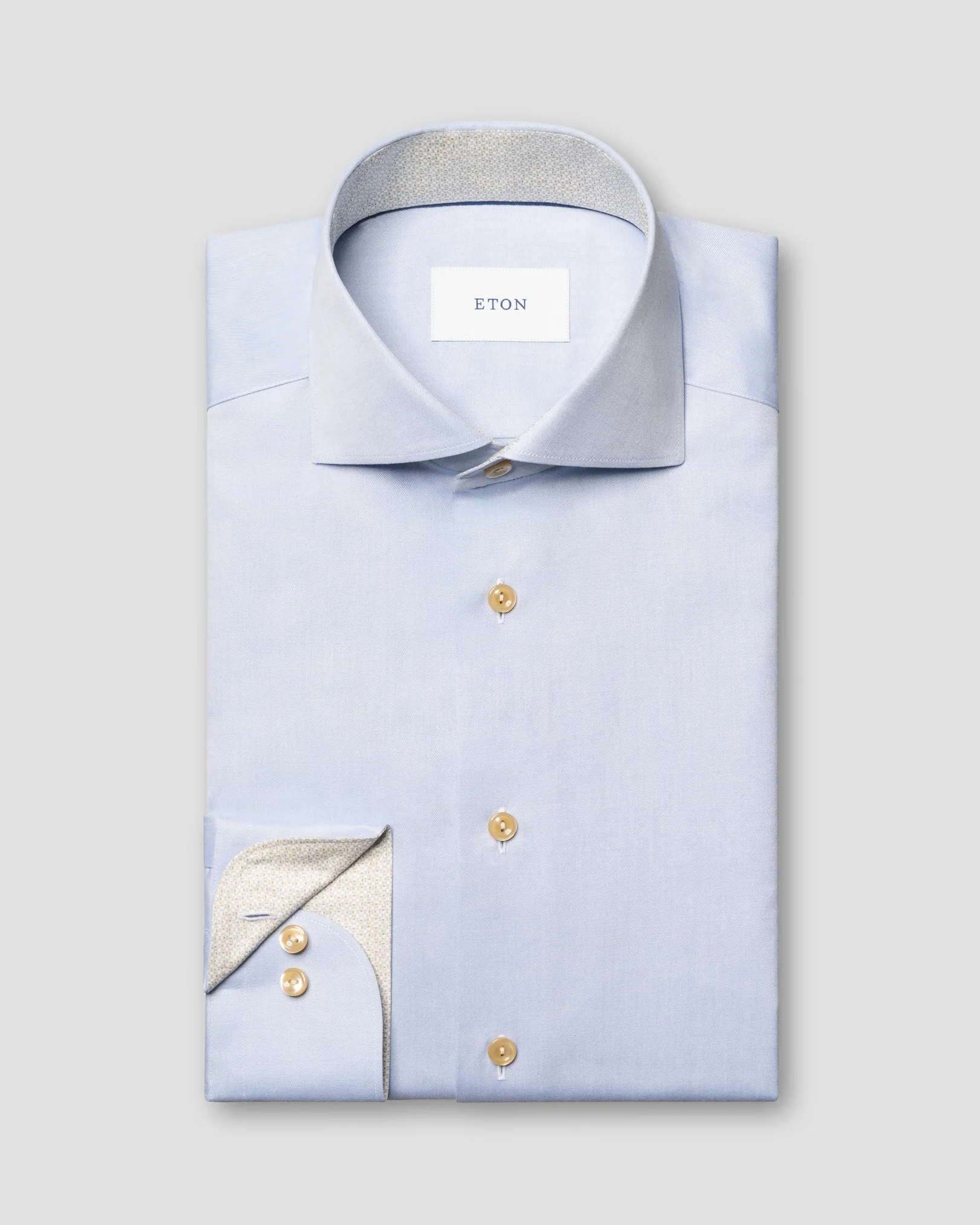 Eton - Light blue Geometric Effect Signature Twill Shirt