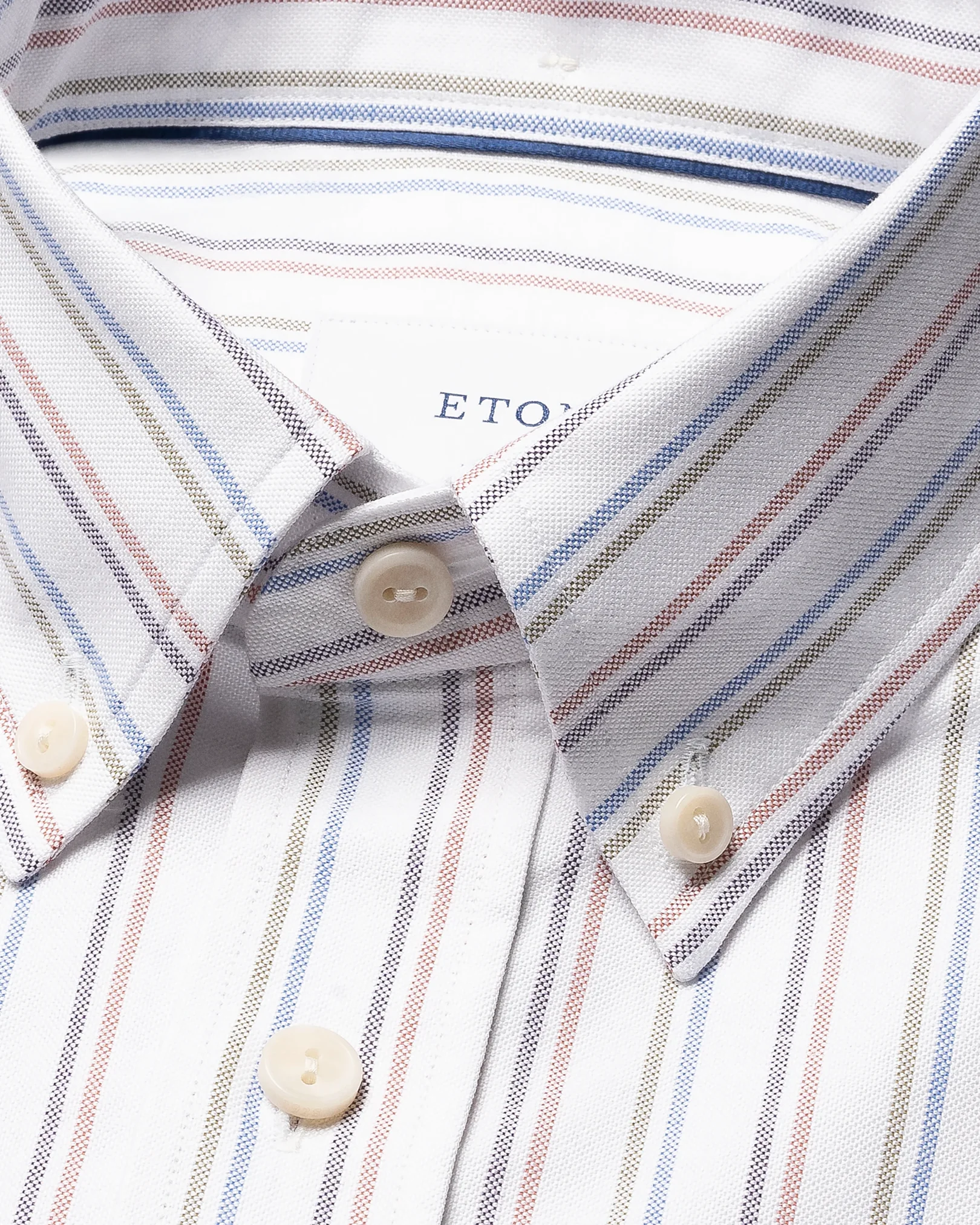 Eton - white bold striped oxford shirt