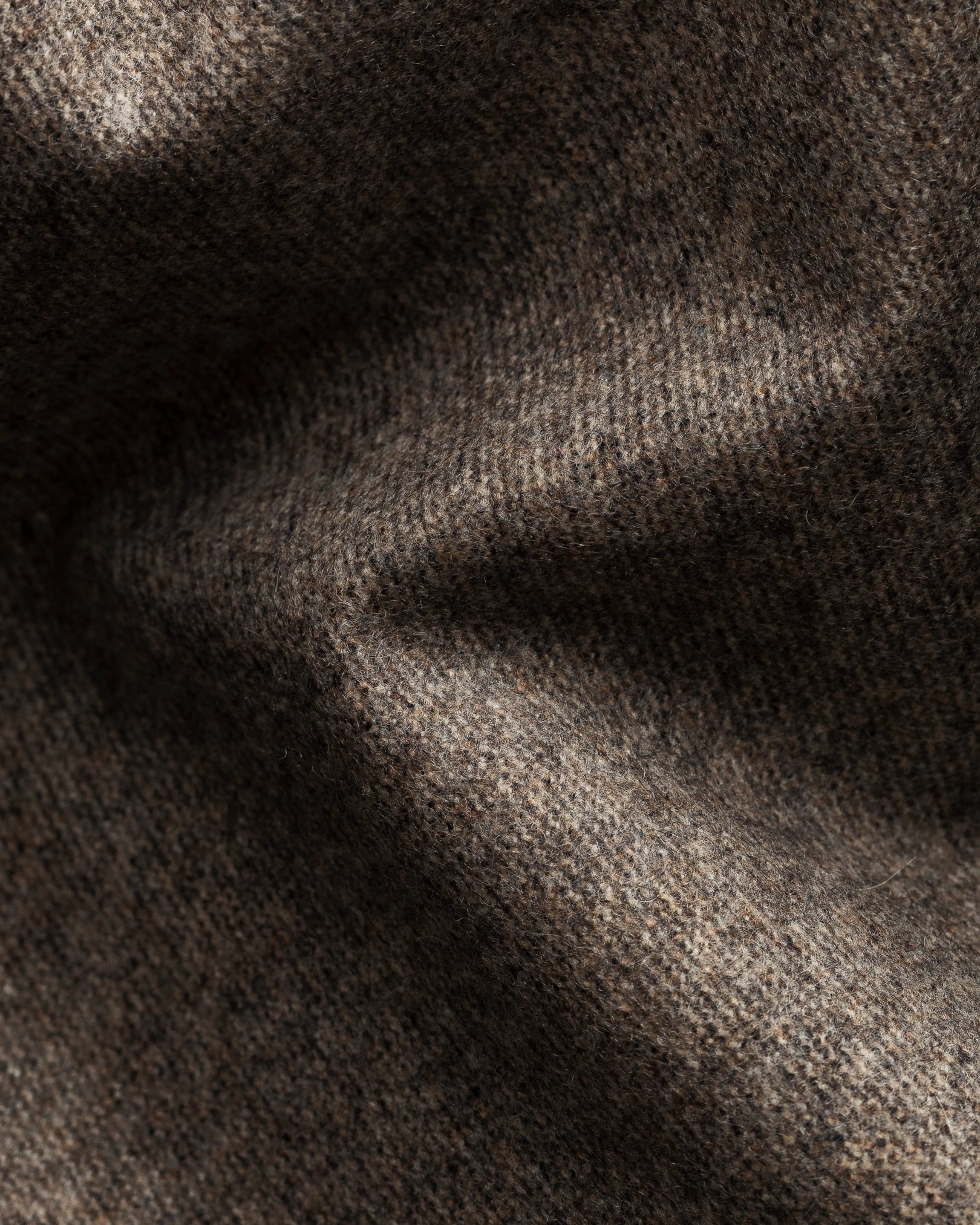 Eton - beige wool twill soft pointed single cuff pointed strap casual