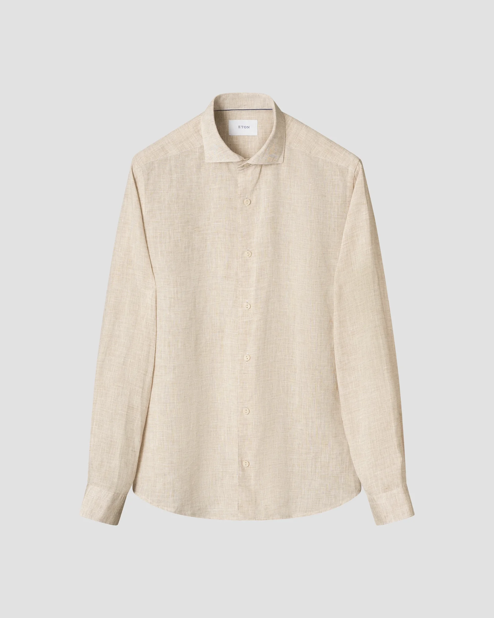 Eton - beige solid linen shirt 261