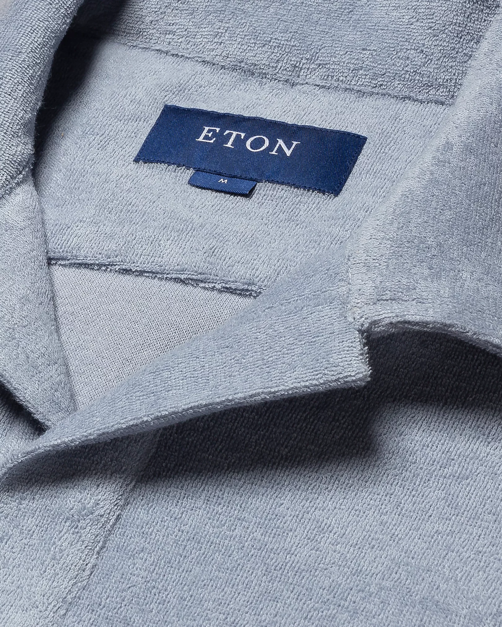 Eton - light grey jerseyterryfrotte open collar short terry slim jersey