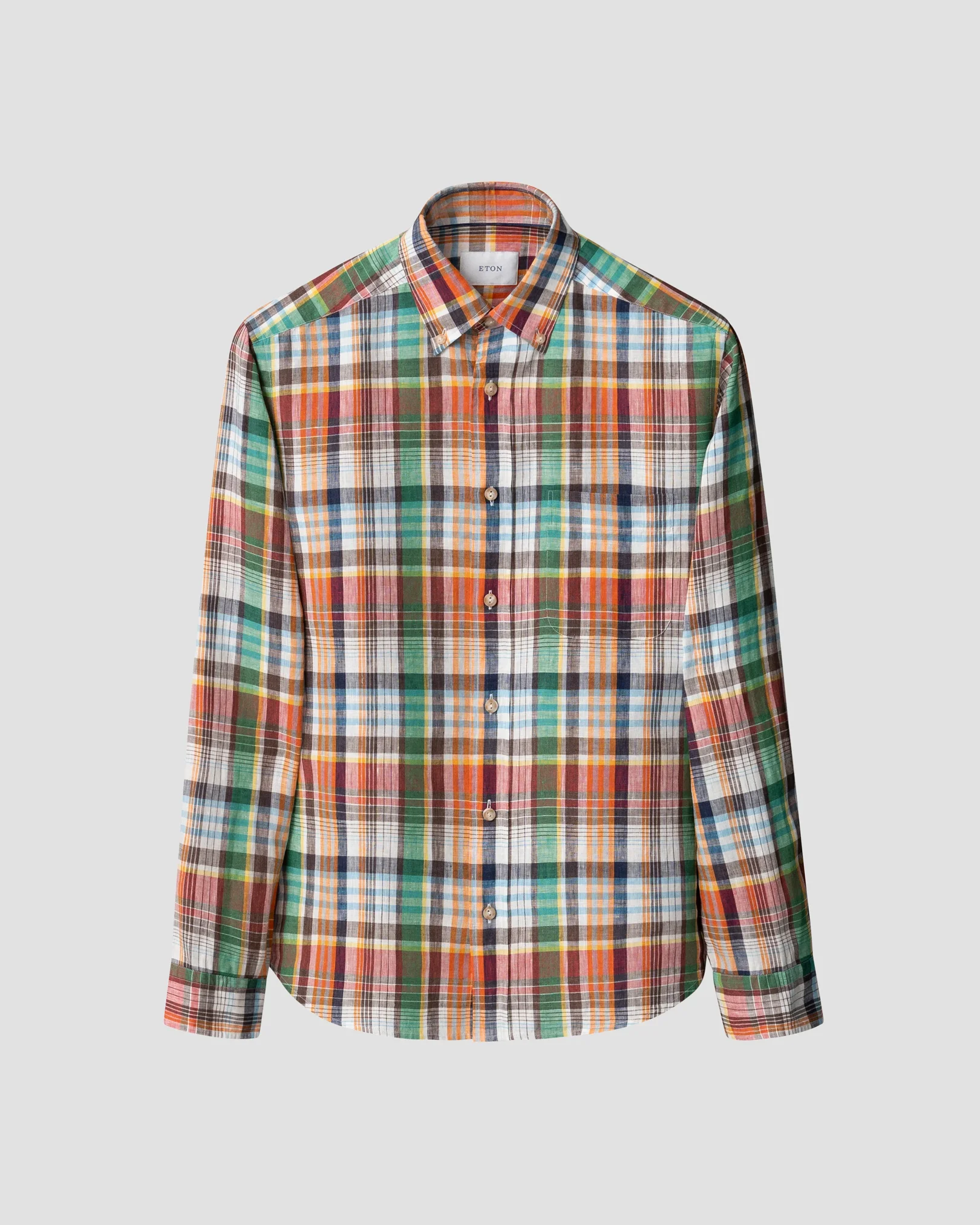 Eton - Bold Check Linen Shirt