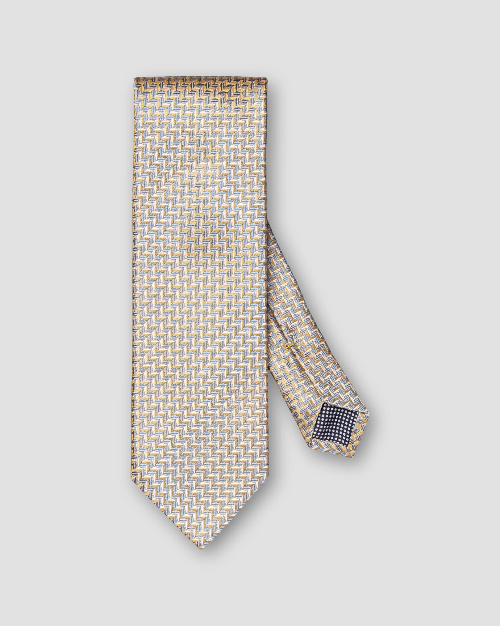 Eton - yellow geometric woven silk tie