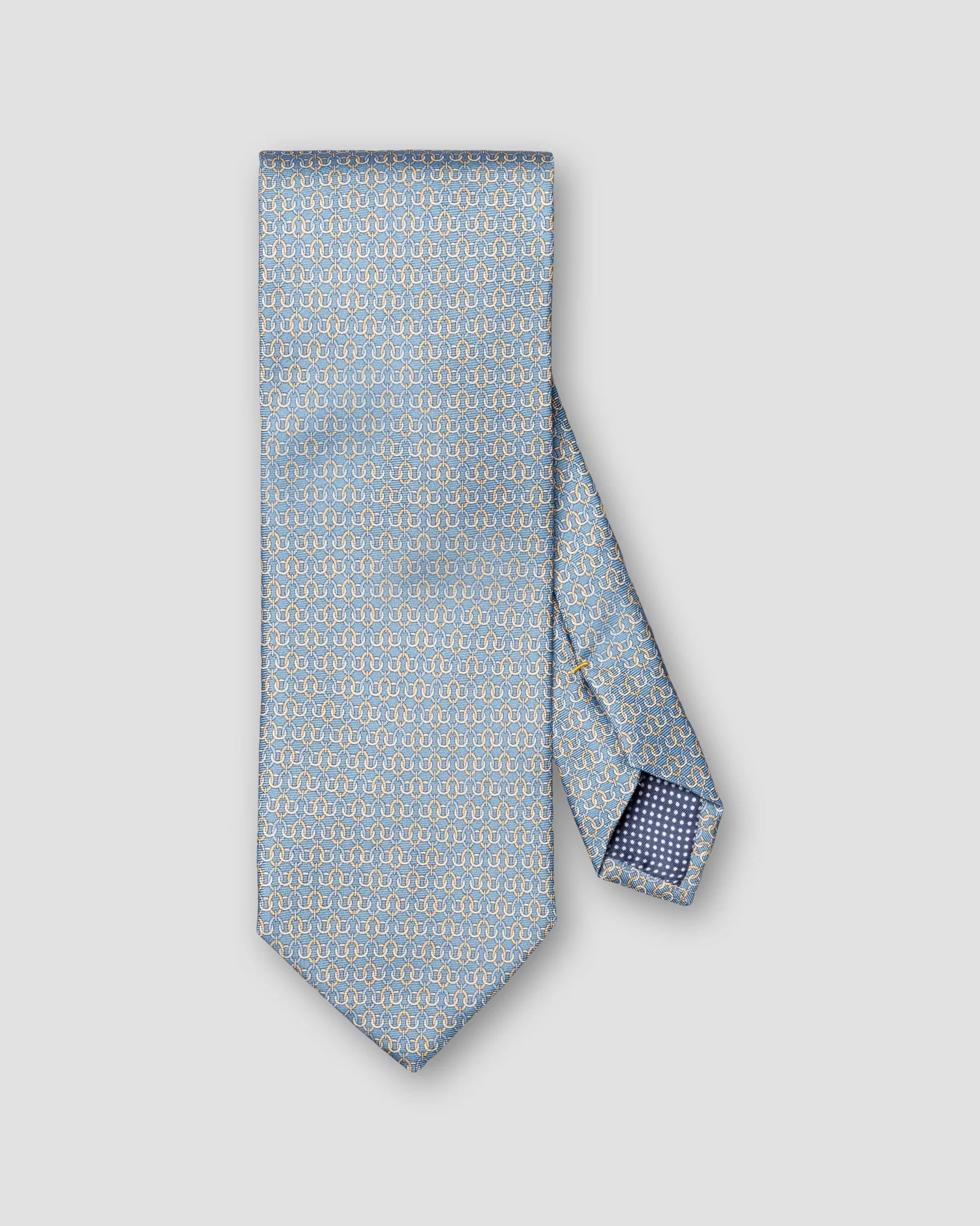 Eton - geometric print silk tie light blue geometric print