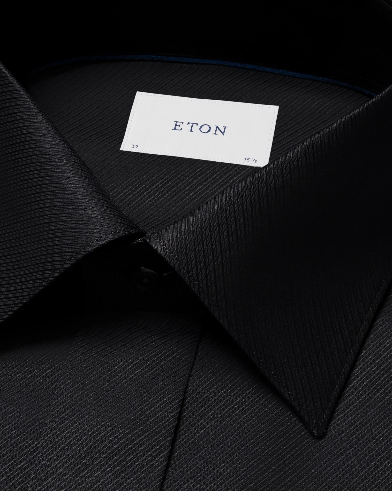 Eton - black twill texture shirt