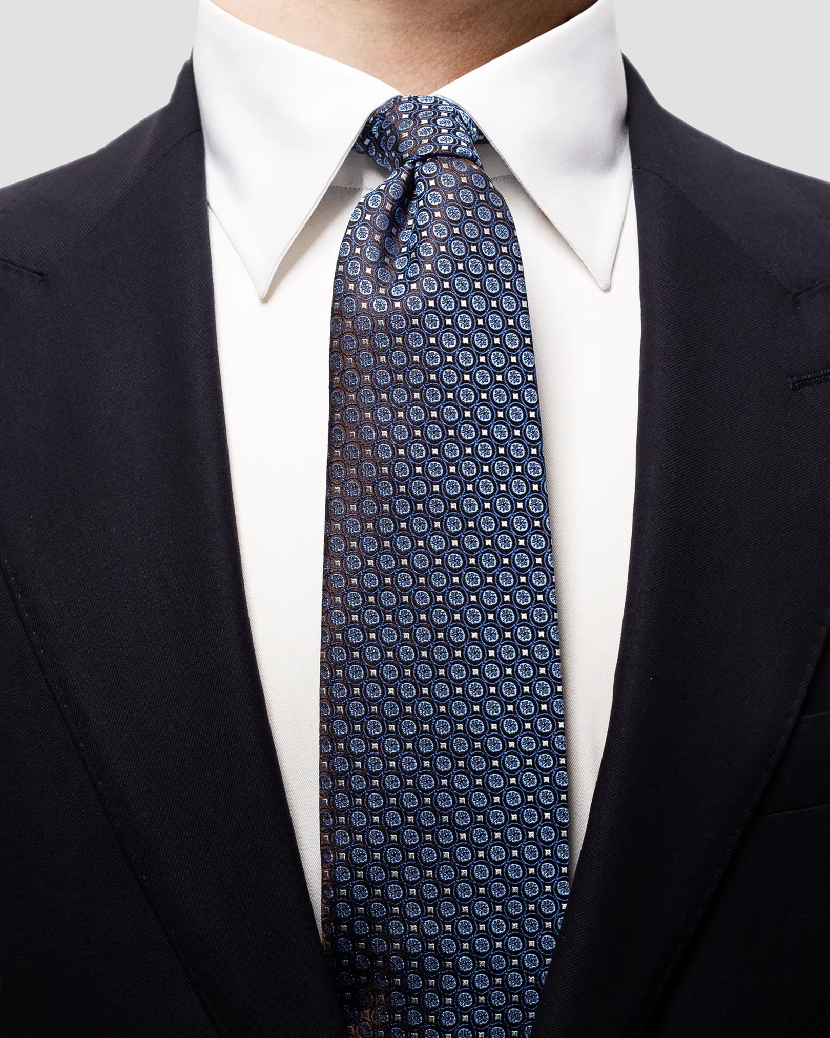 Eton - blue dotted silk tie