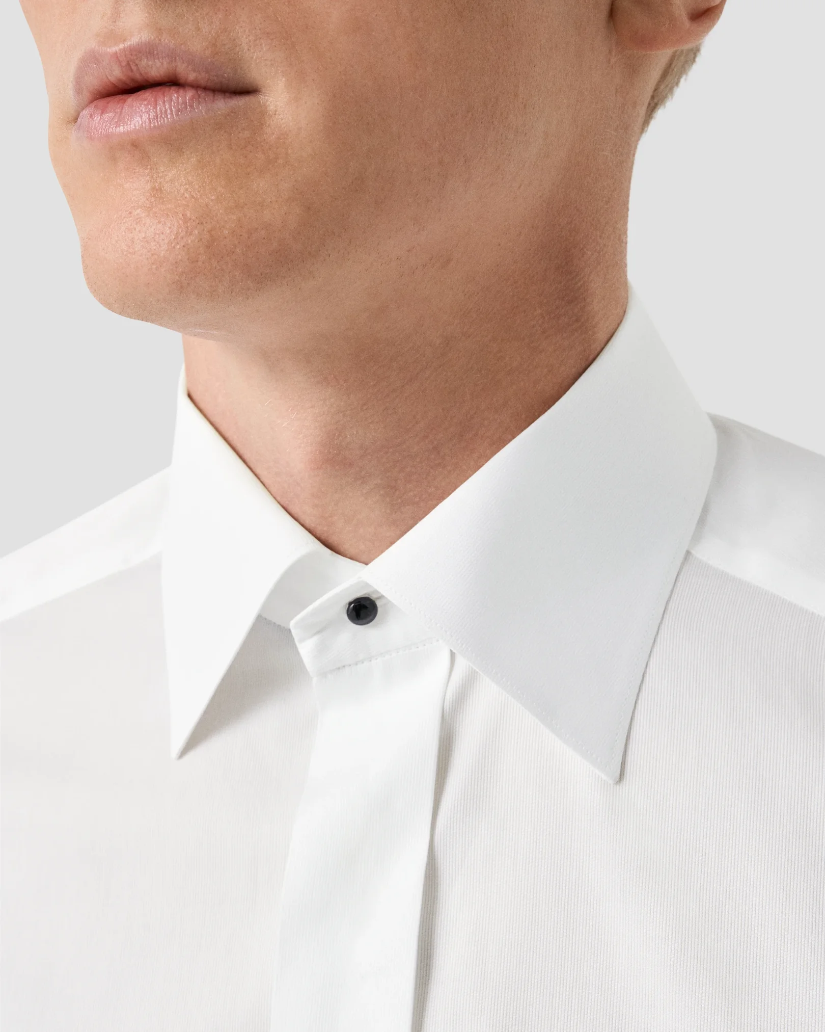 Eton - white semi solid evening shirt