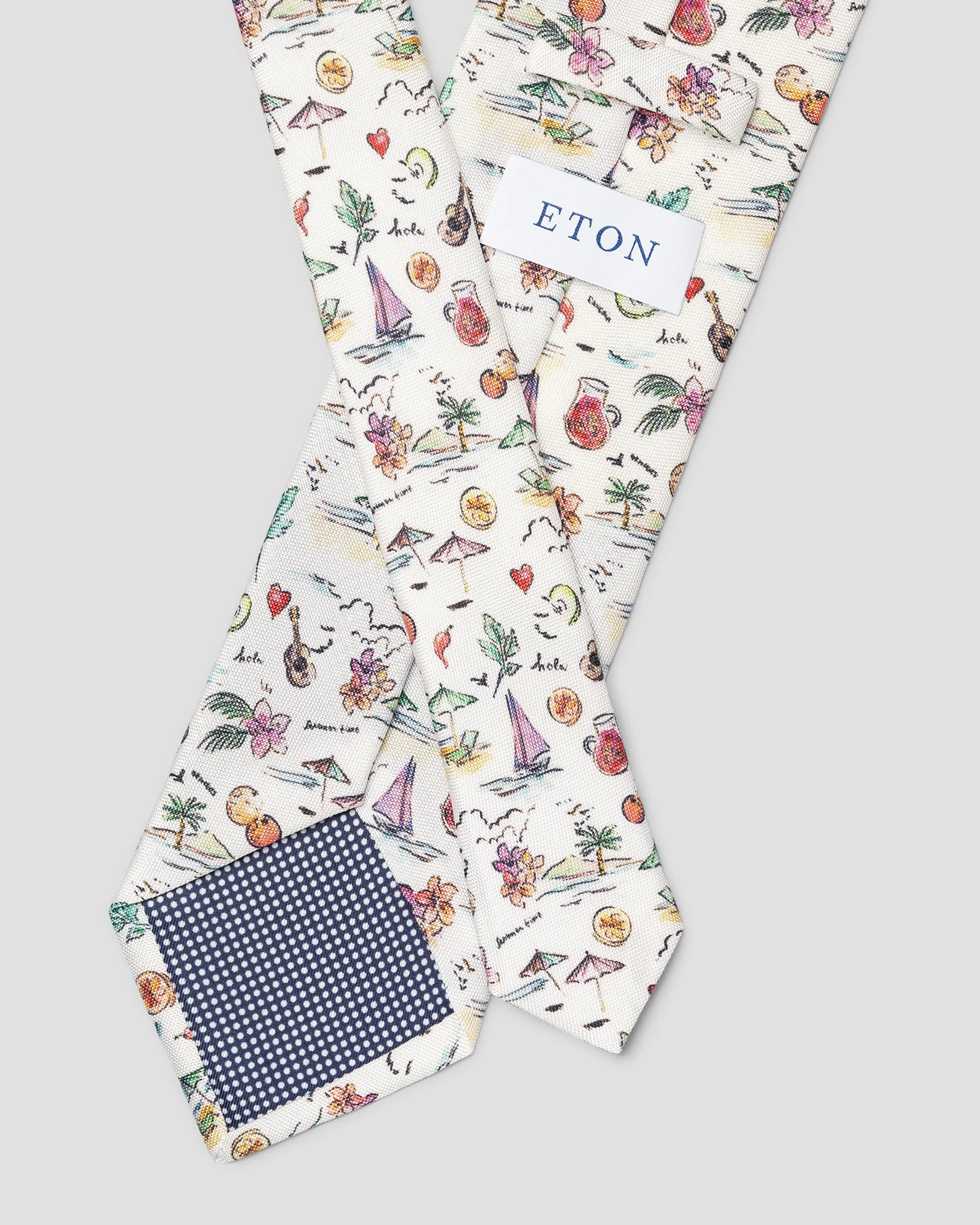 Eton - multi motif print silk tie