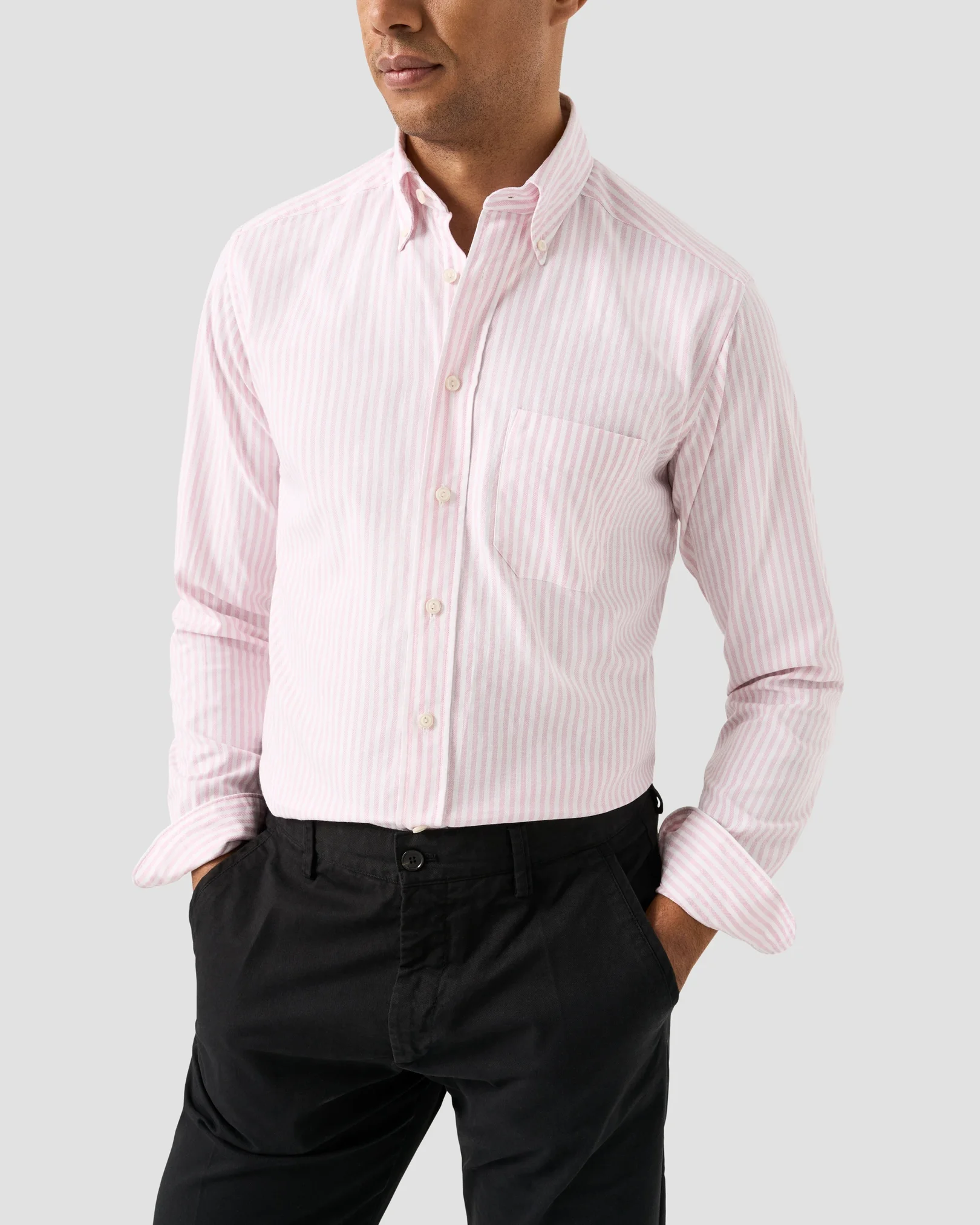 Eton - eton shirts striped royal oxford shirt