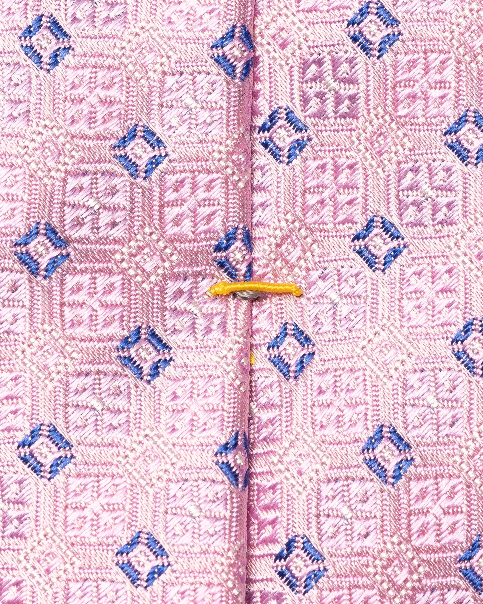 Eton - pink geometric woven silktie