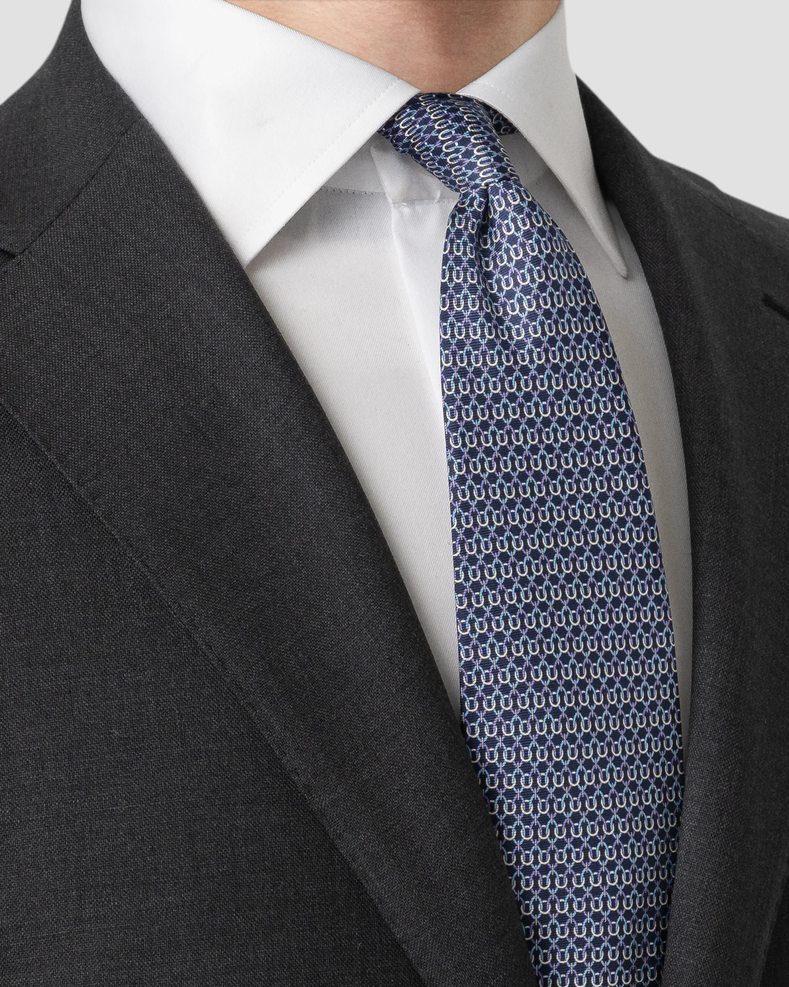 Eton - geometric print silk tie 256