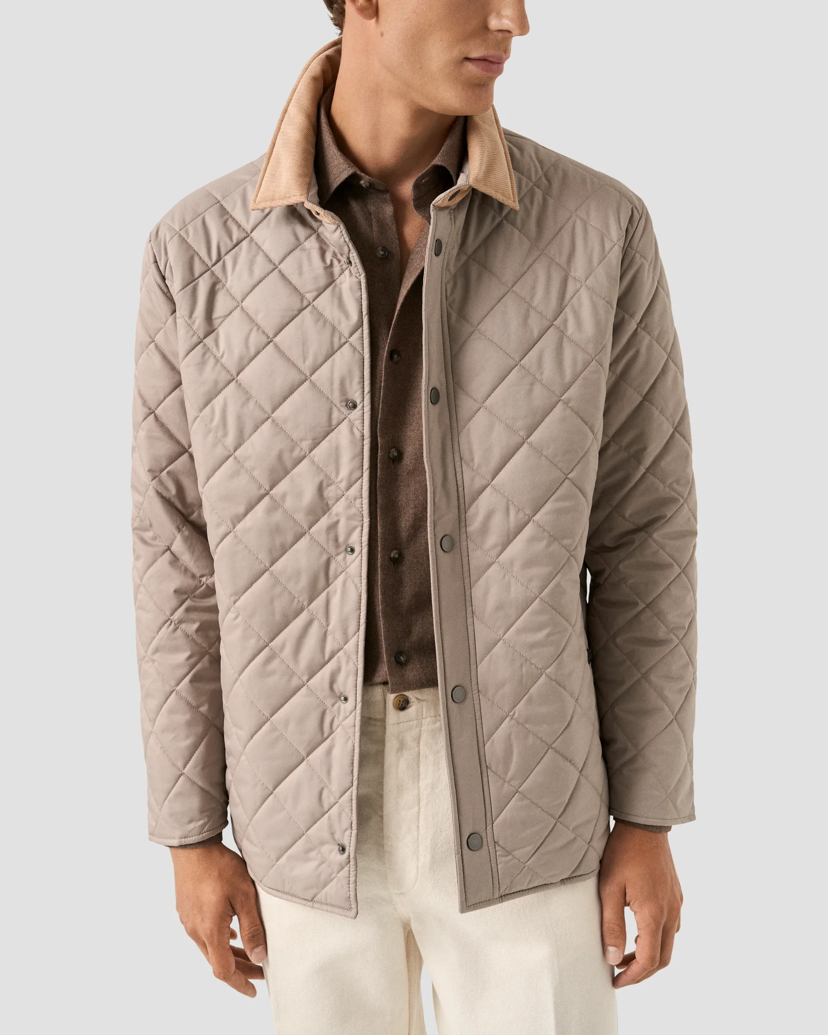 Eton - brown solid flannel shirt