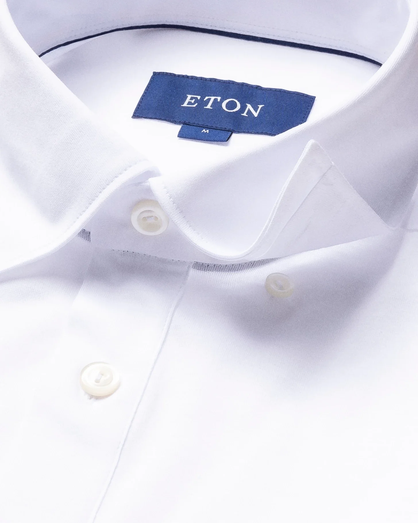 Eton - white jersey popover shirt short sleeved