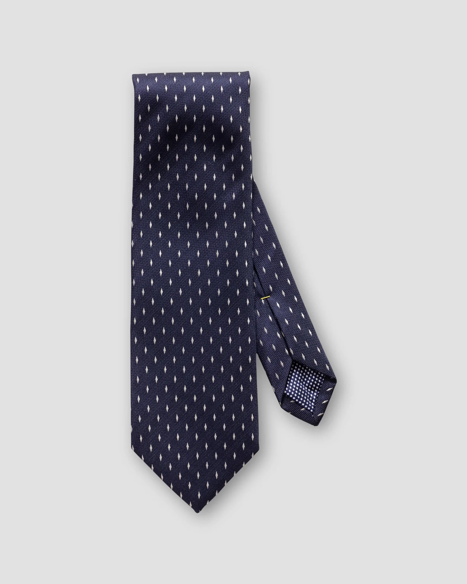 Navy basketweave silk tie - Eton