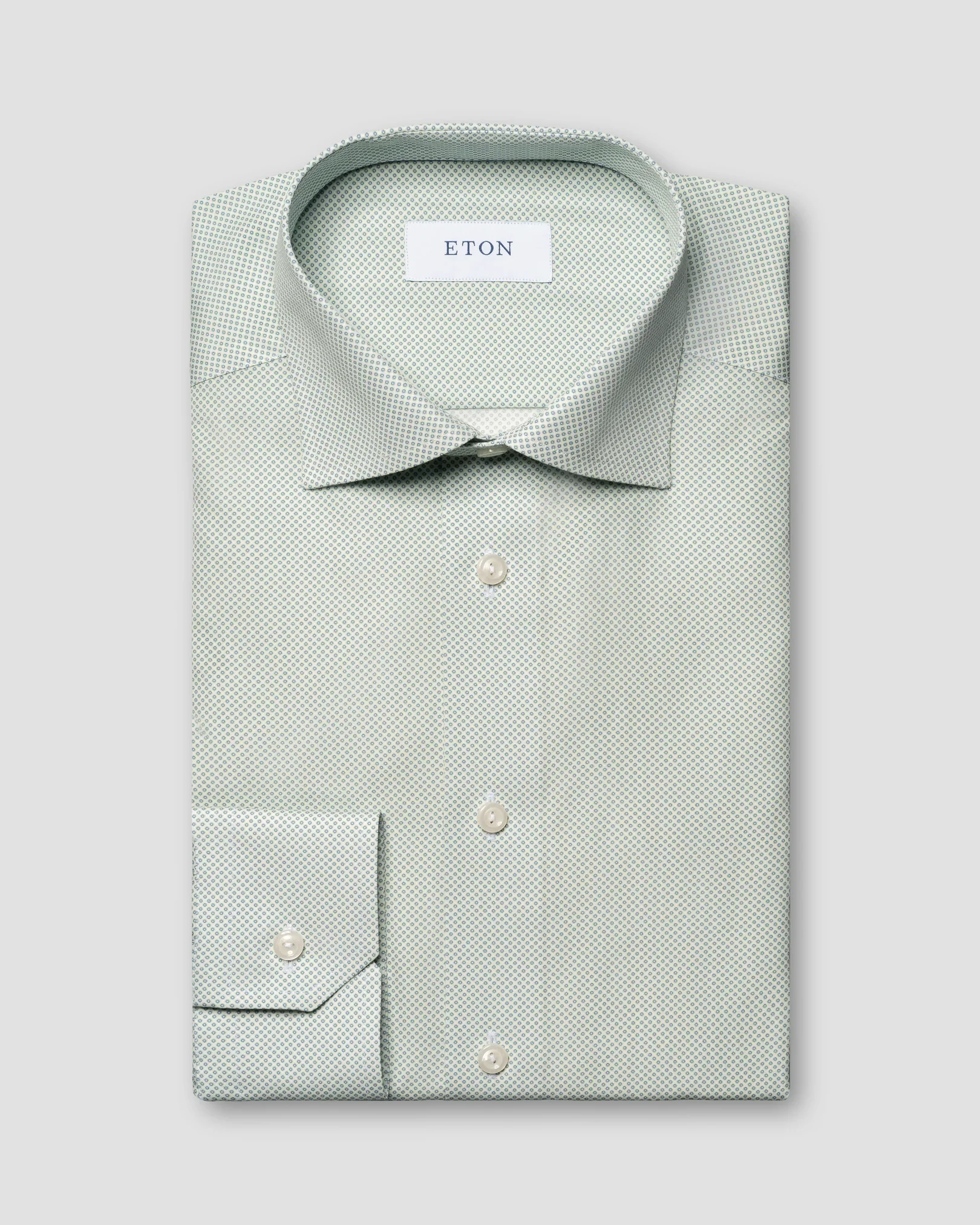 Eton - light green poplin cut away collar single cuff slim fit