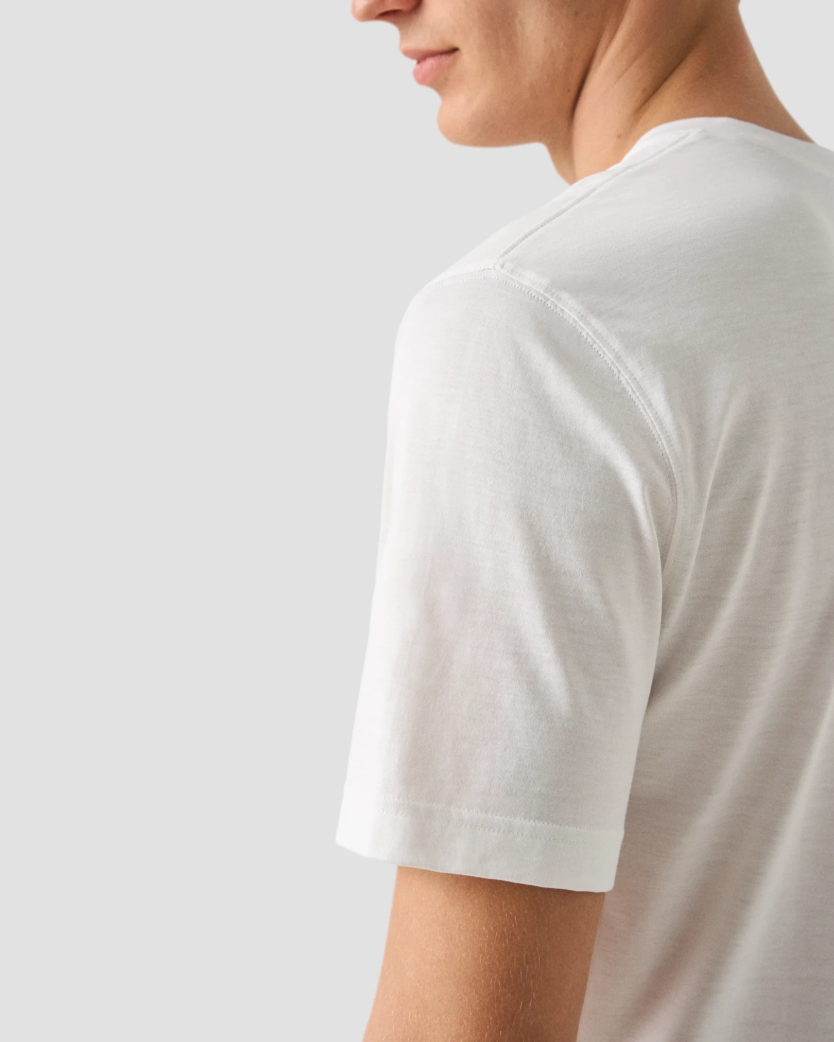 Eton - white cotton and silk t shirt