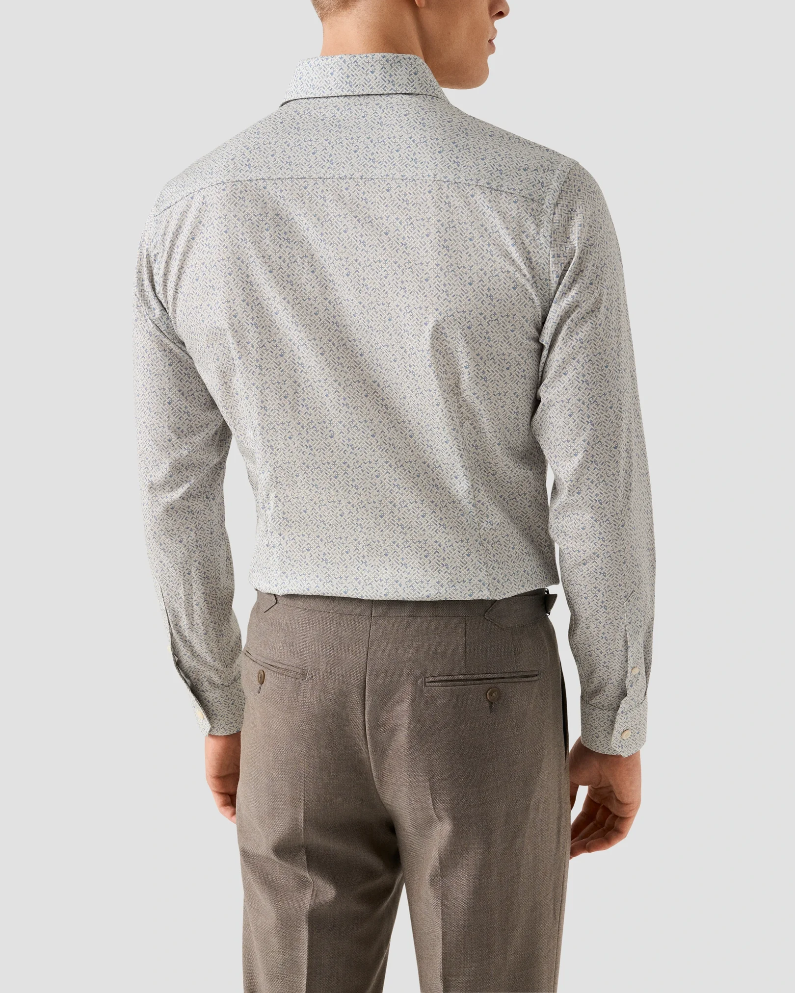 Eton - light blue geometric signature twill shirt 253