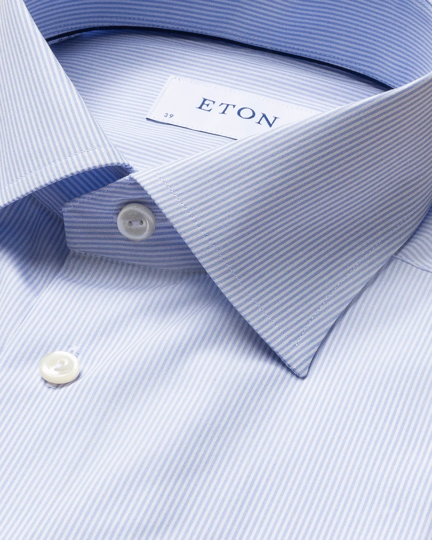 Chemise bleu clair en popeline à rayures – Col cutaway ouvert