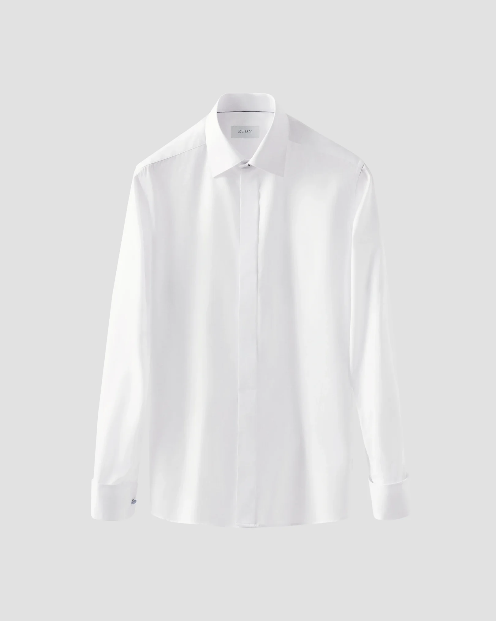 Eton - white fly front signature twill evening shirt