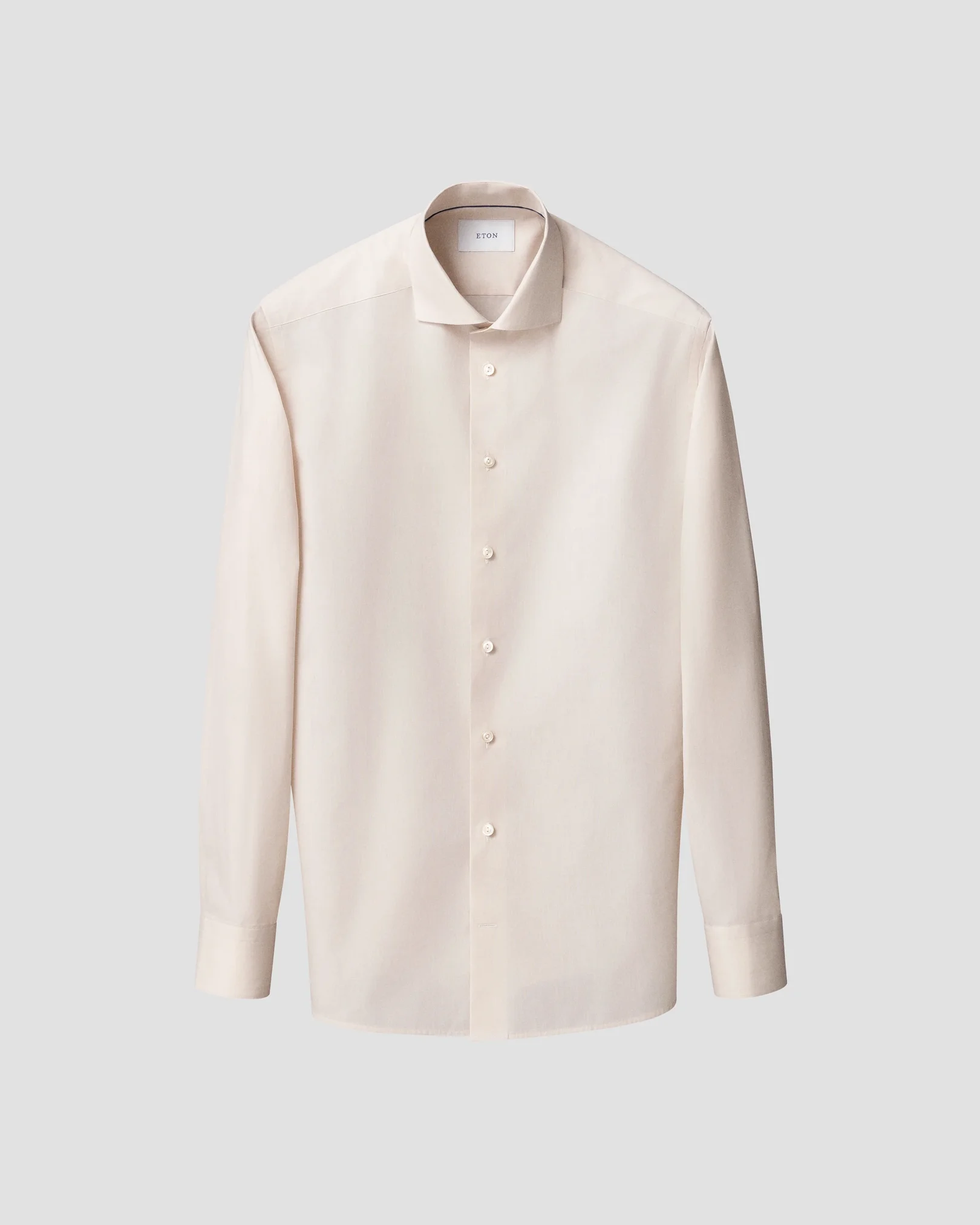 Eton - beige end on end breeze poplin shirt