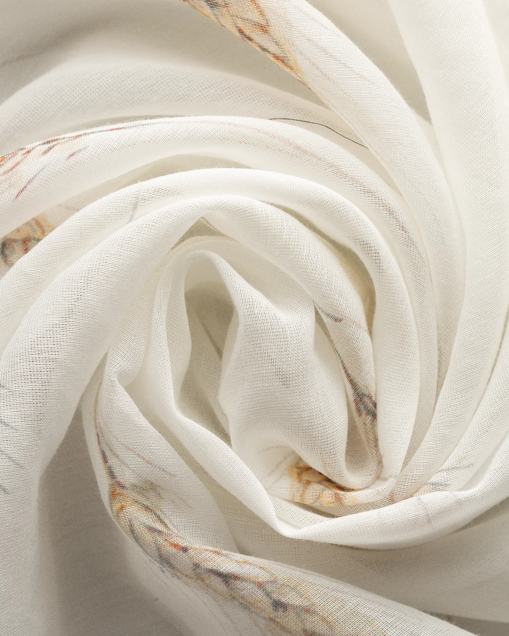 Eton - white palm print cotton silk banadana