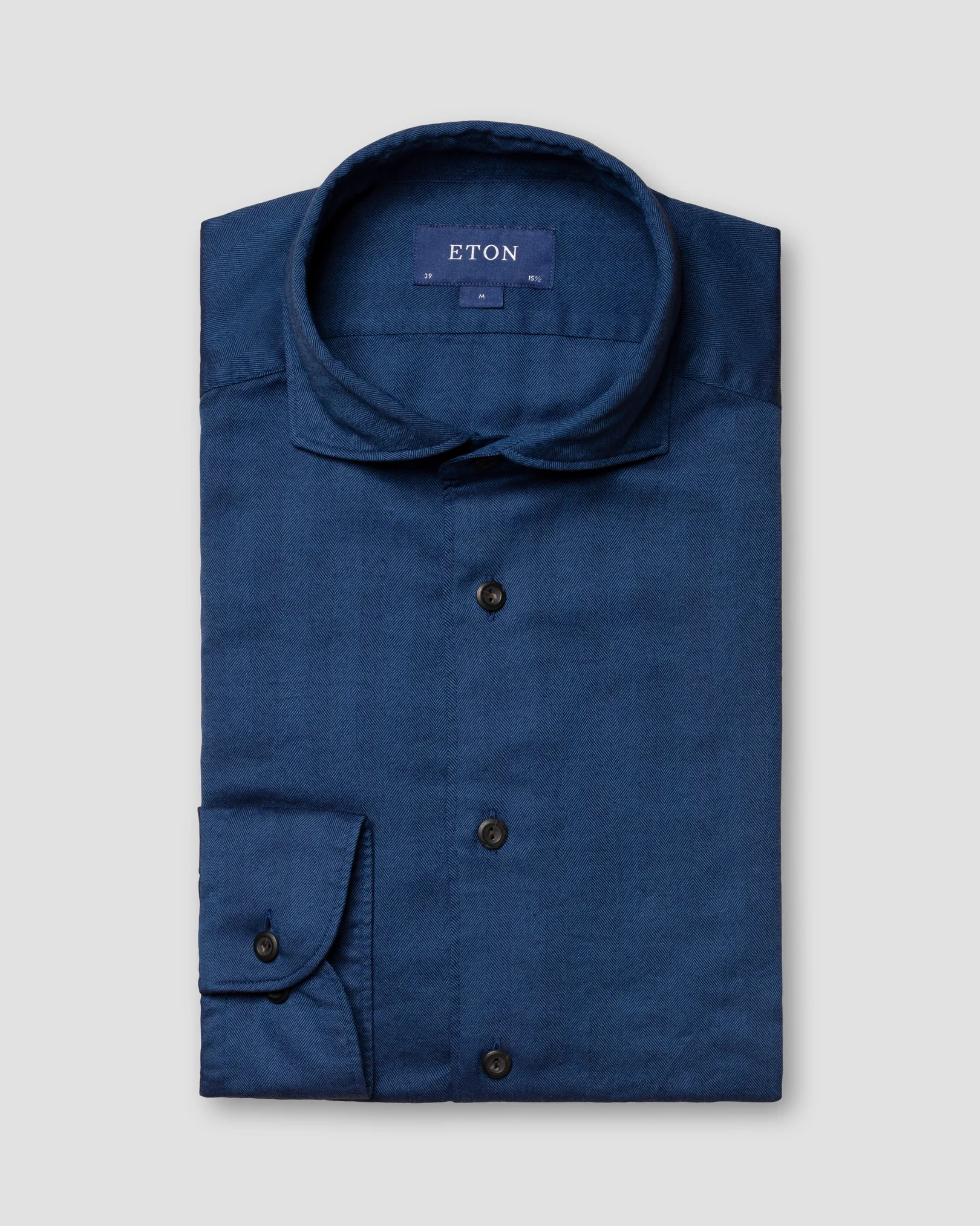 Eton - dark blue light weight flannel shirt