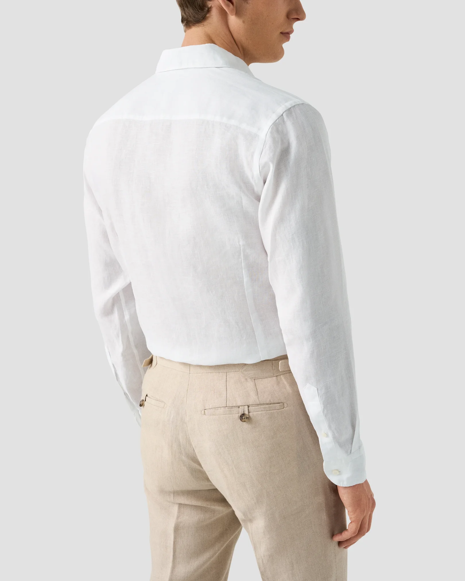 Eton - white linen widespread collar