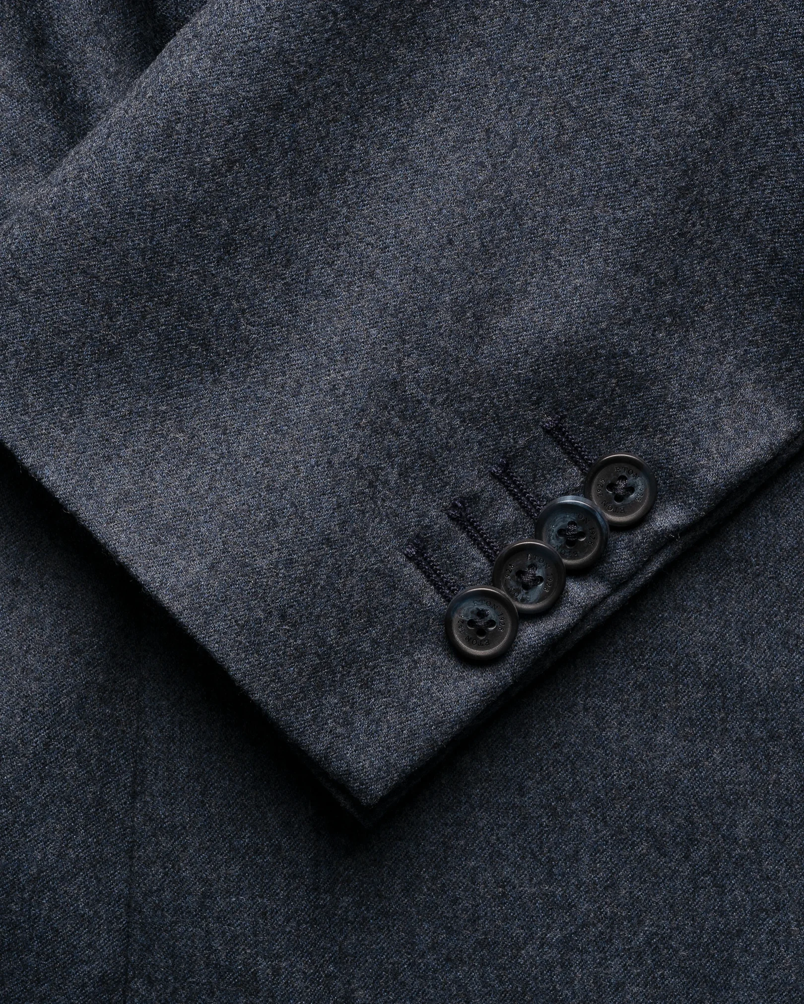 Eton - mid blue wool flannel soft jacket
