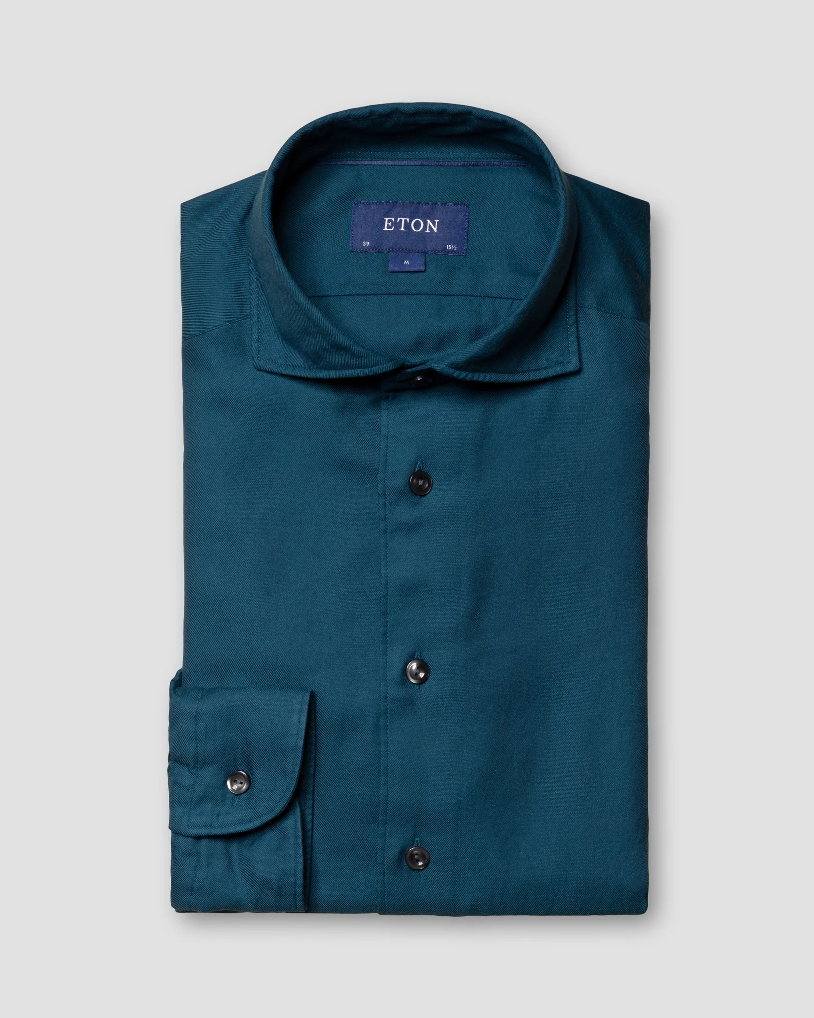 Eton - Blue Cotton Tencel Flannel Shirt