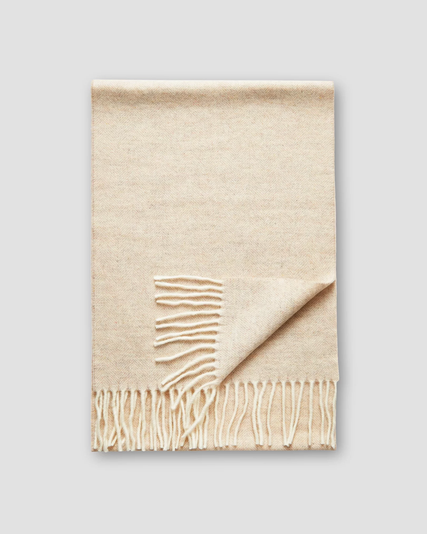 Eton - off white herringbone wool scarf