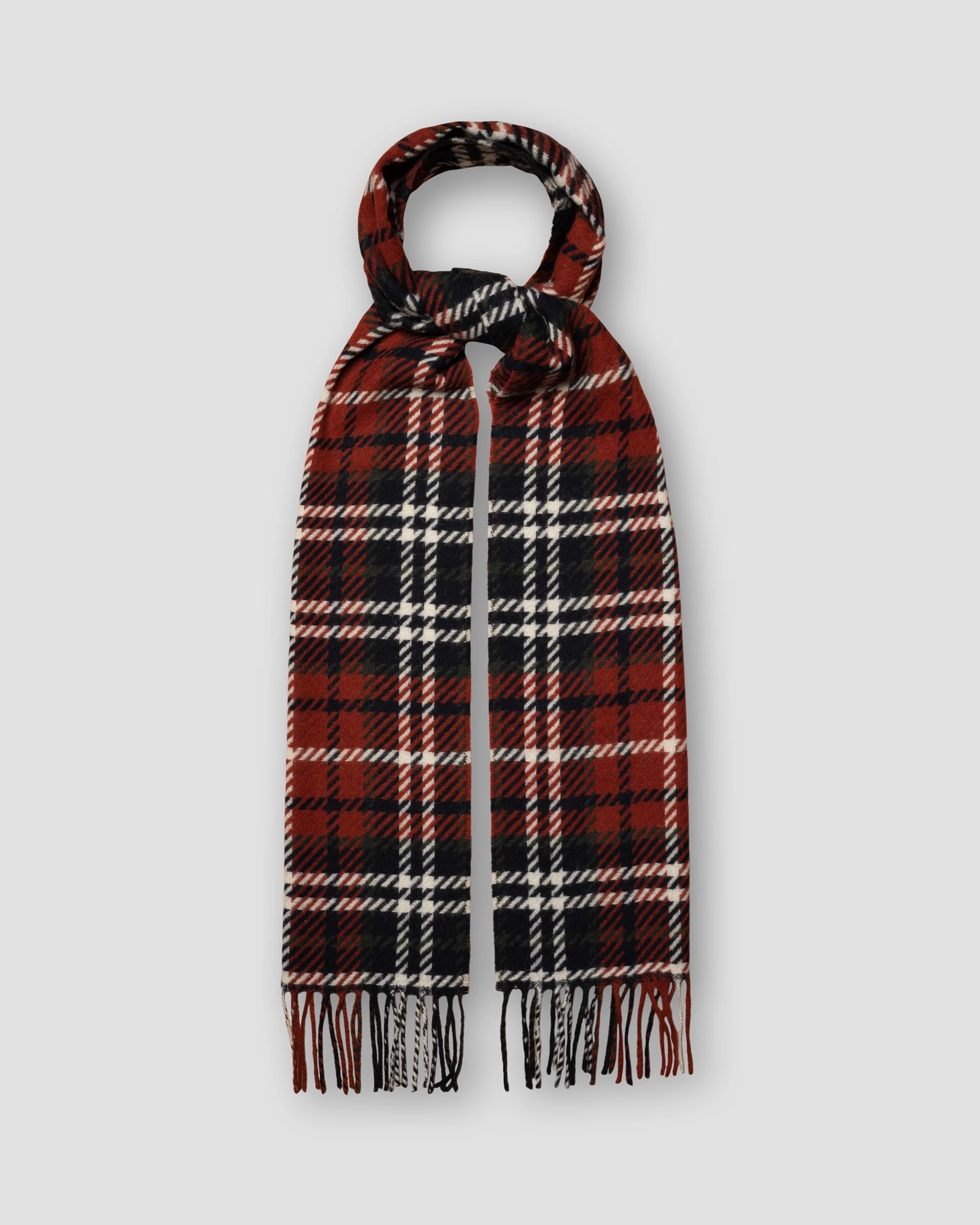 Eton - Red Checked Wool Scarf