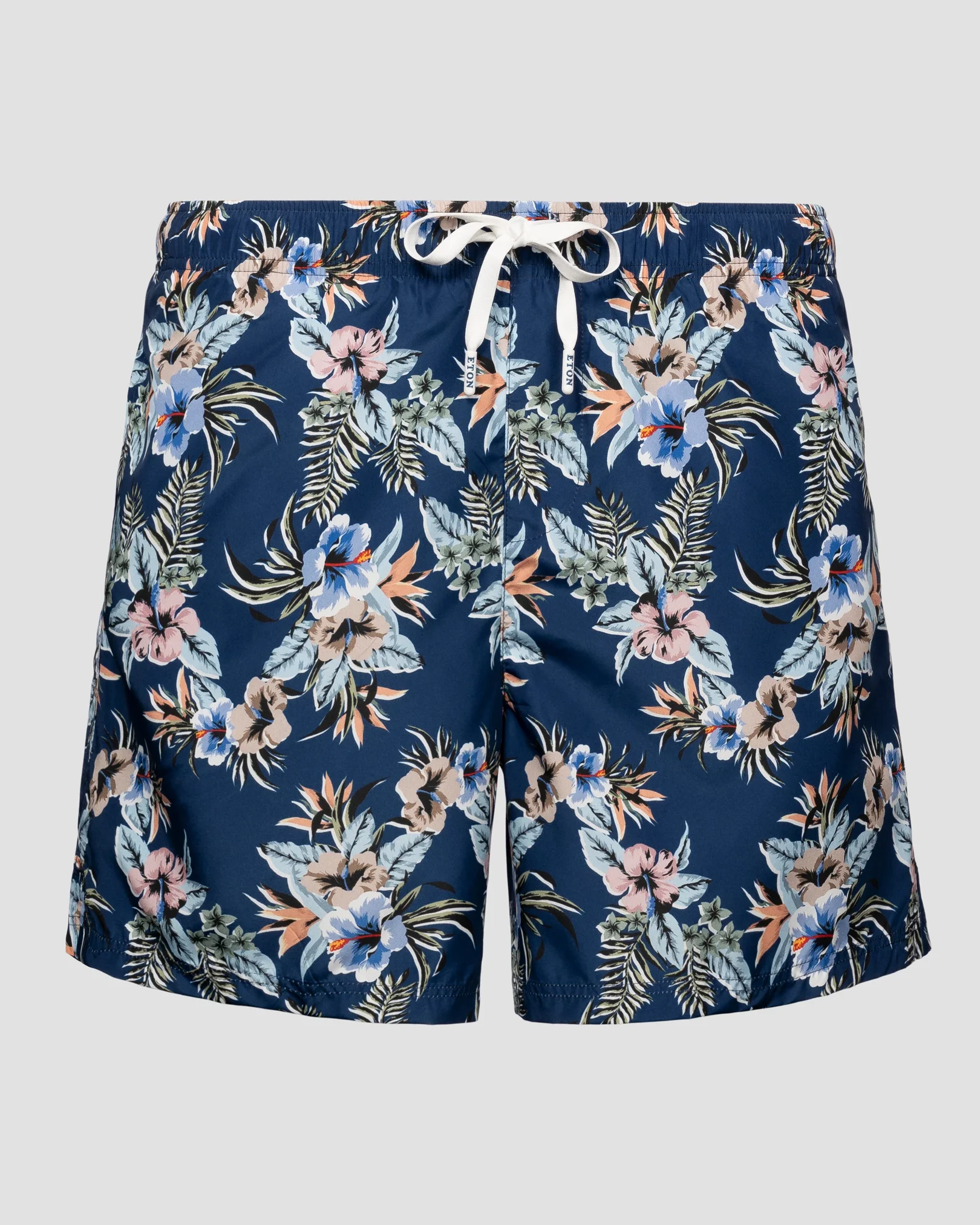 Eton - dark blue floral swim shorts