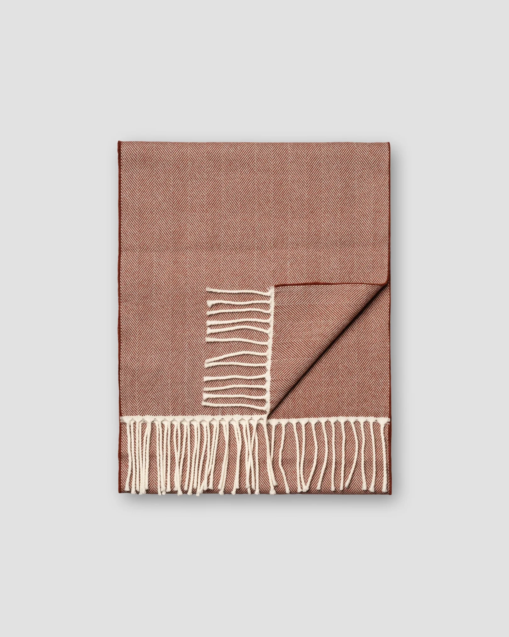 Eton - orange herringbone merino wool scarf