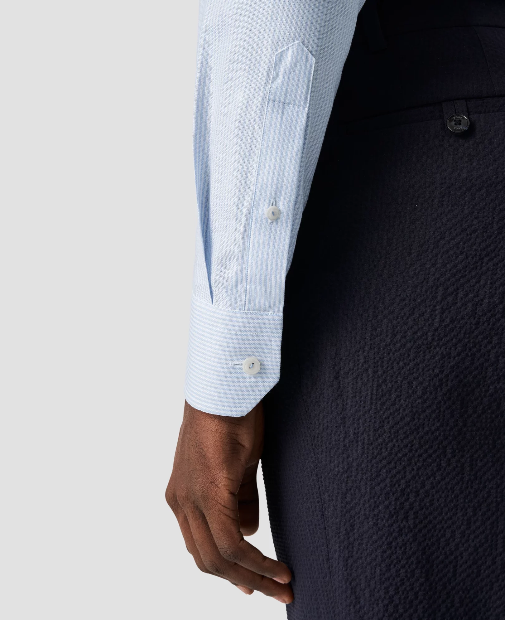 Light Blue Striped Cotton & TENCEL™ Lyocell Shirt - Eton