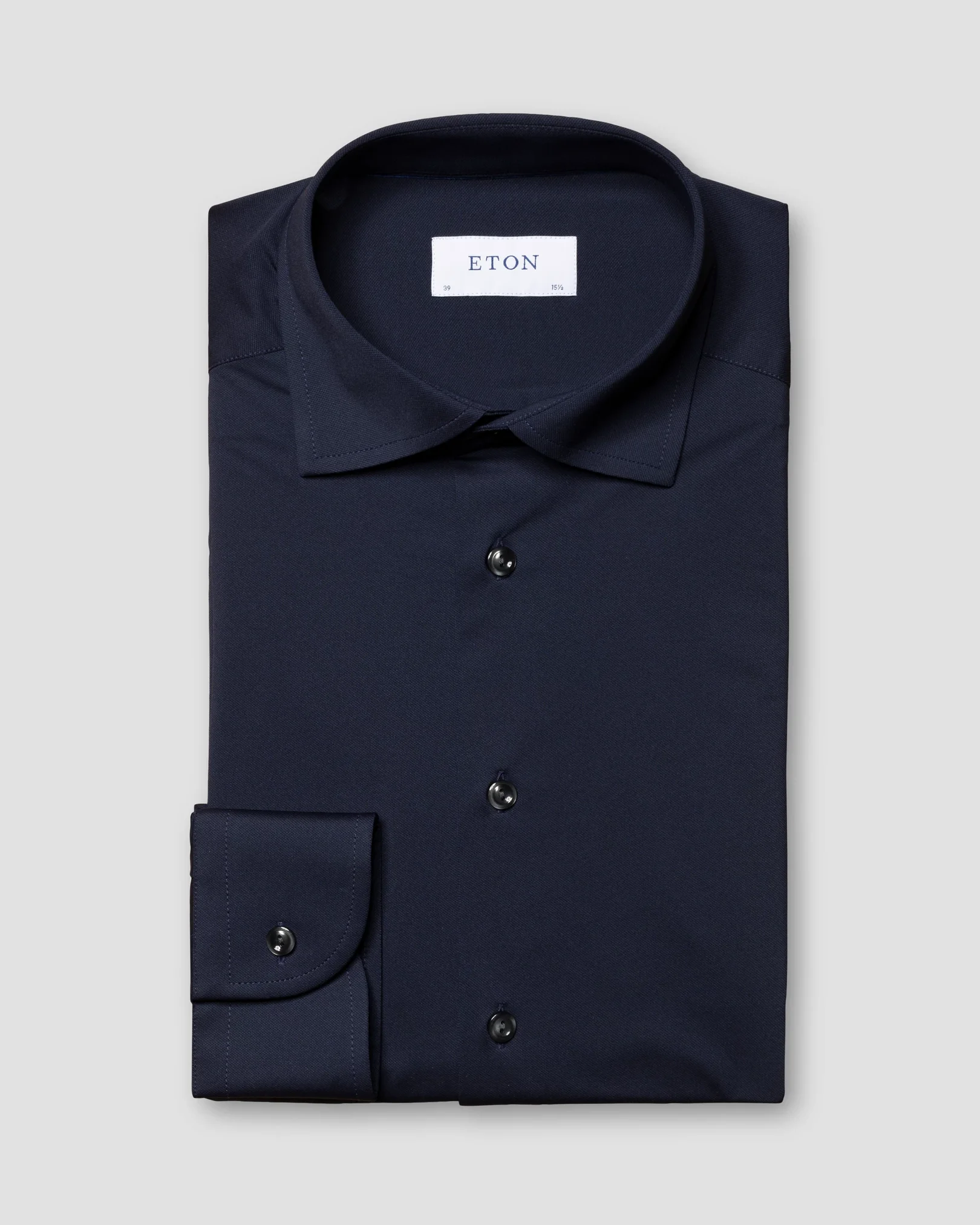 Eton - navy blue fourway strech shirt