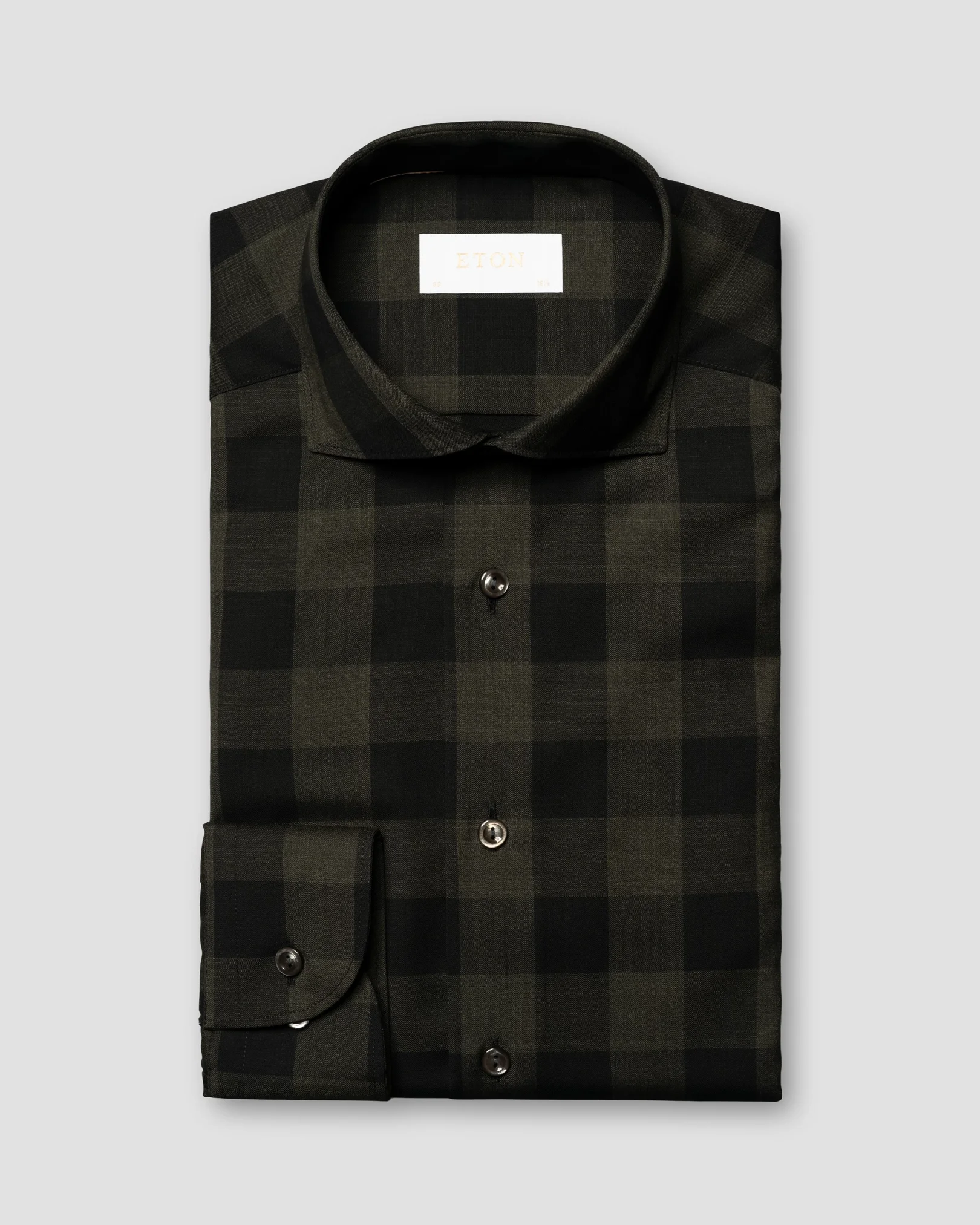 Eton - merino dark green shirt