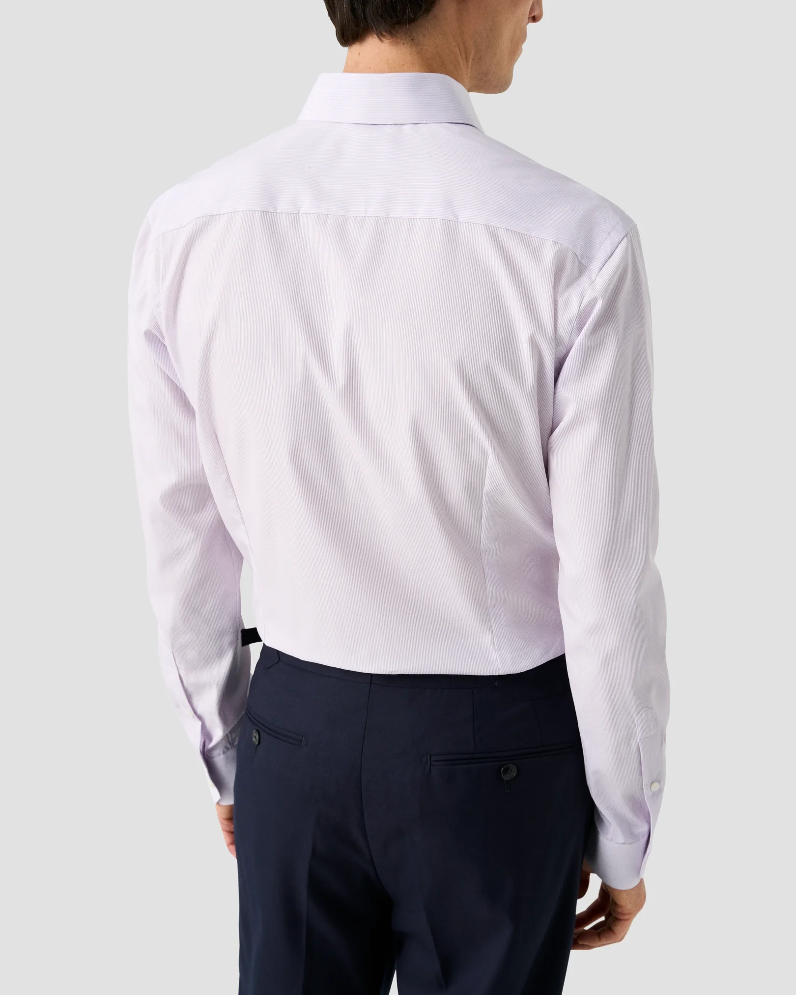 Eton - pink fine striped elevated pique shirt