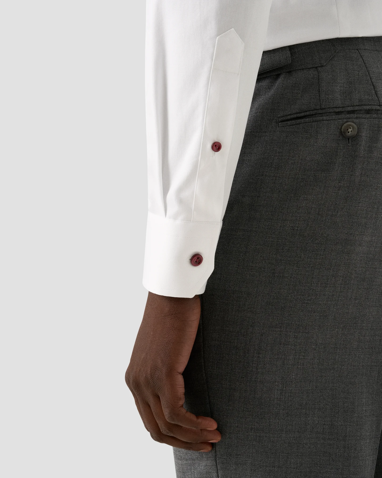 Eton - white plum effect signature twill shirt